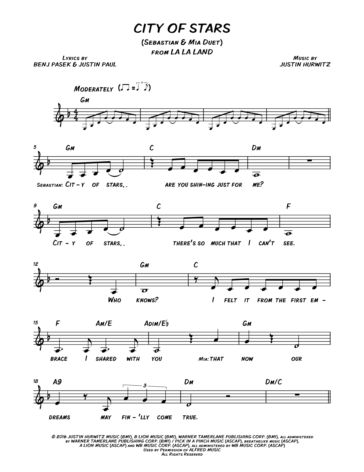 City of Stars [Sebastian & Mia Duet]