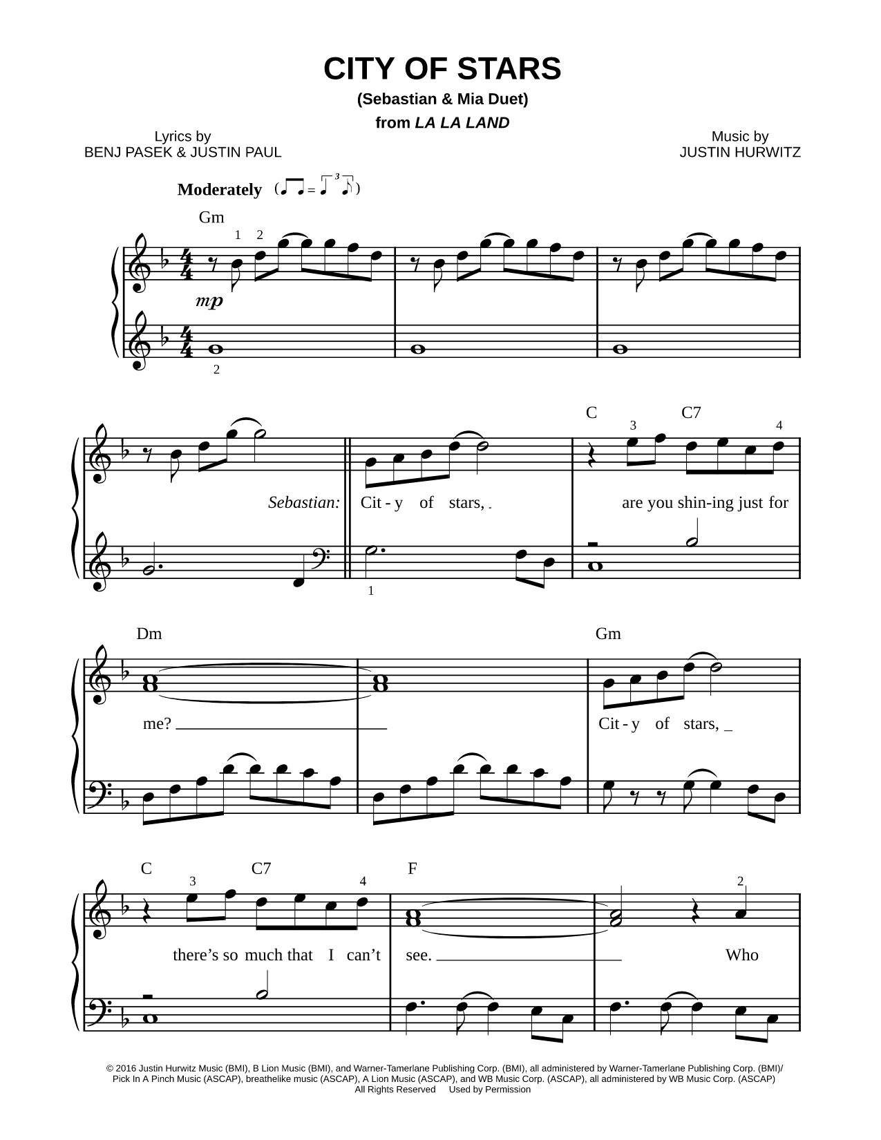 City of Stars [Sebastian & Mia Duet]