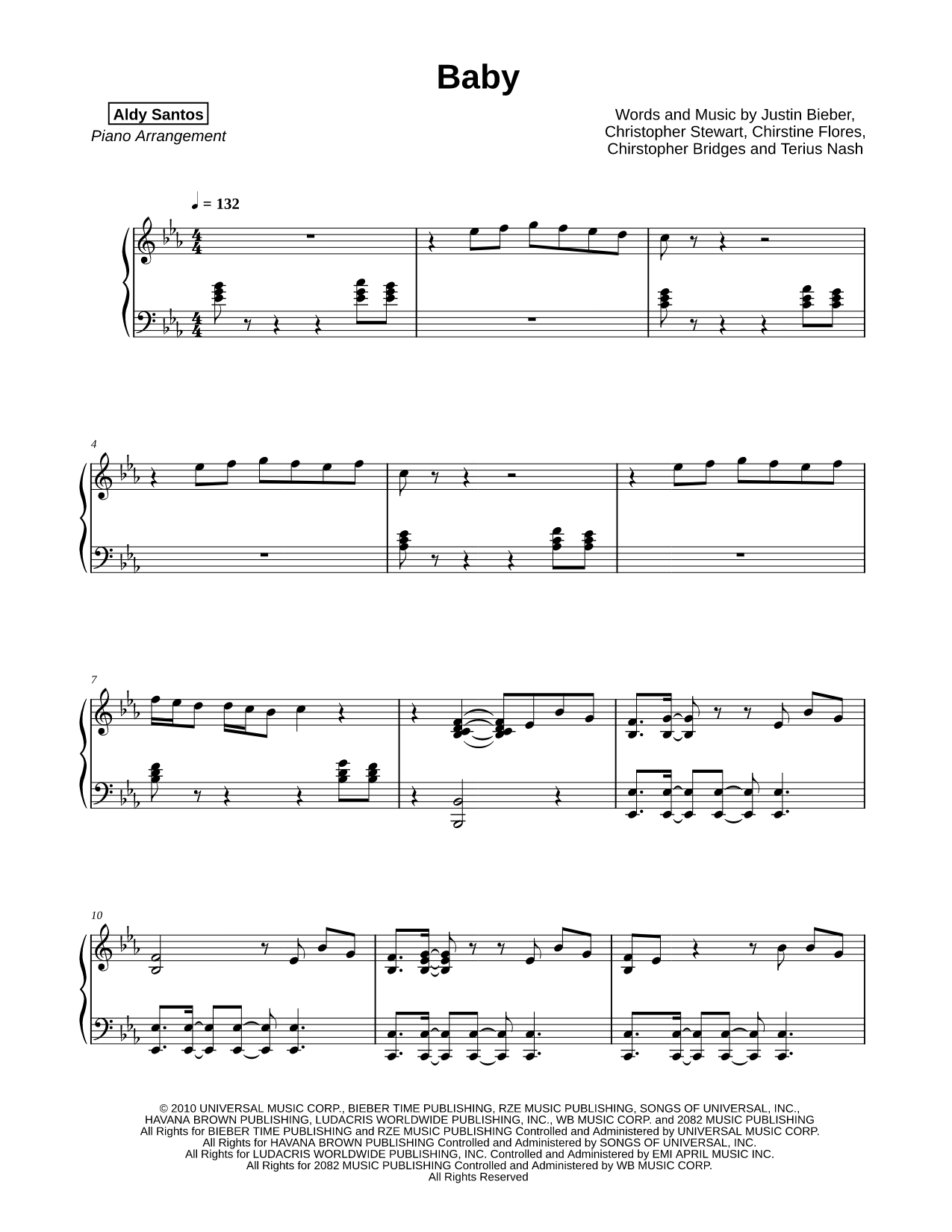 Baby Sheet Music — Piano Solo