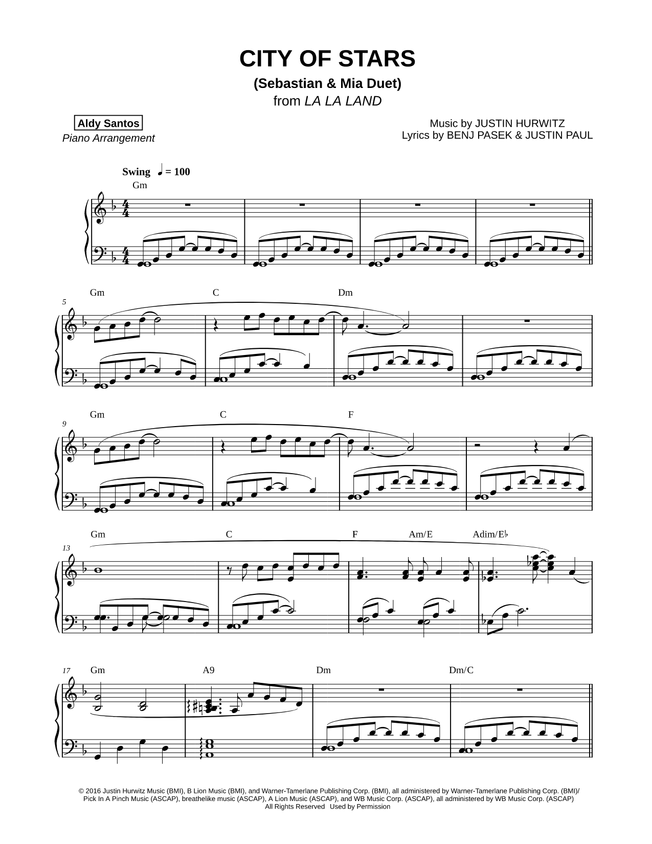 City of Stars [Sebastian & Mia Duet]