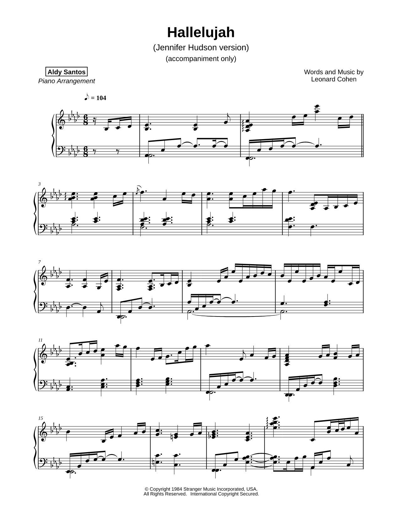 Hallelujah [accompaniment only]