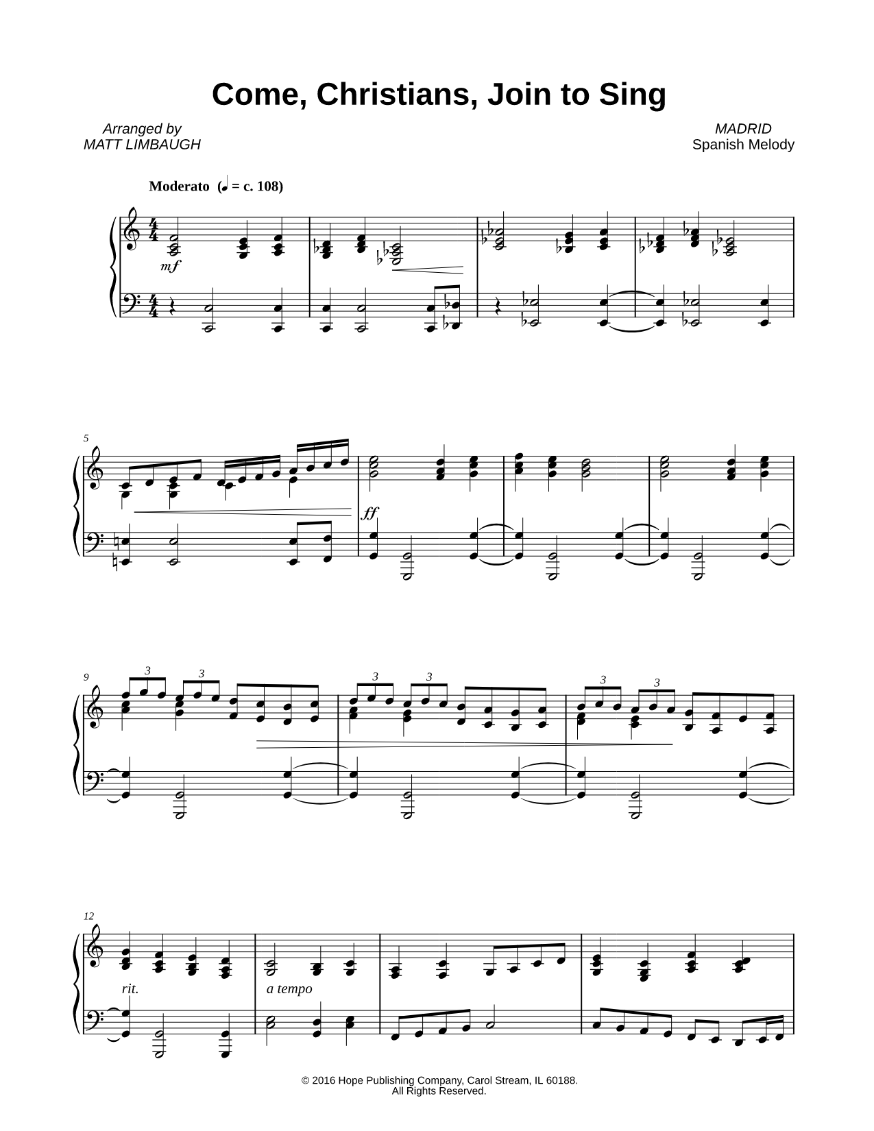 Come, Christians, Join to Sing