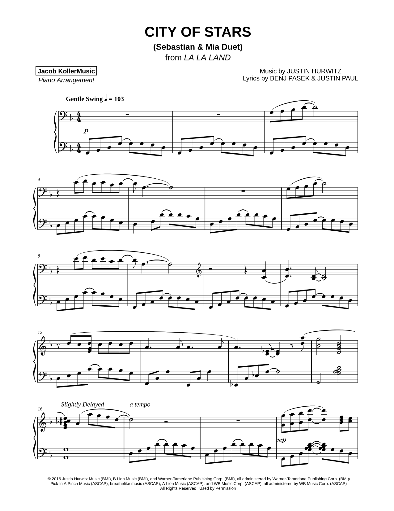 City of Stars [Sebastian & Mia Duet]
