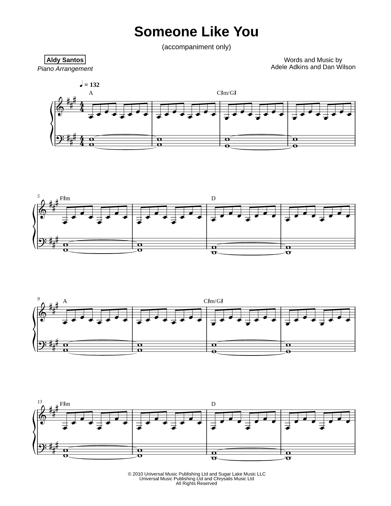 Someone Like You [accompaniment only]