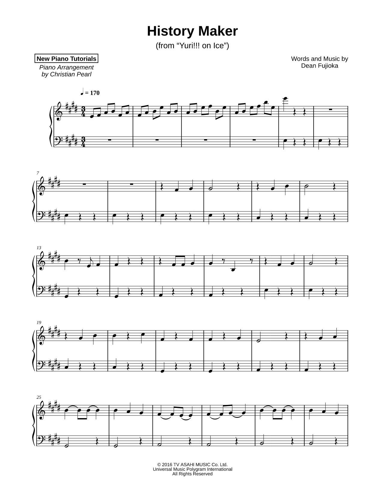 History Maker (Main Theme from Yuri!!! on Ice)