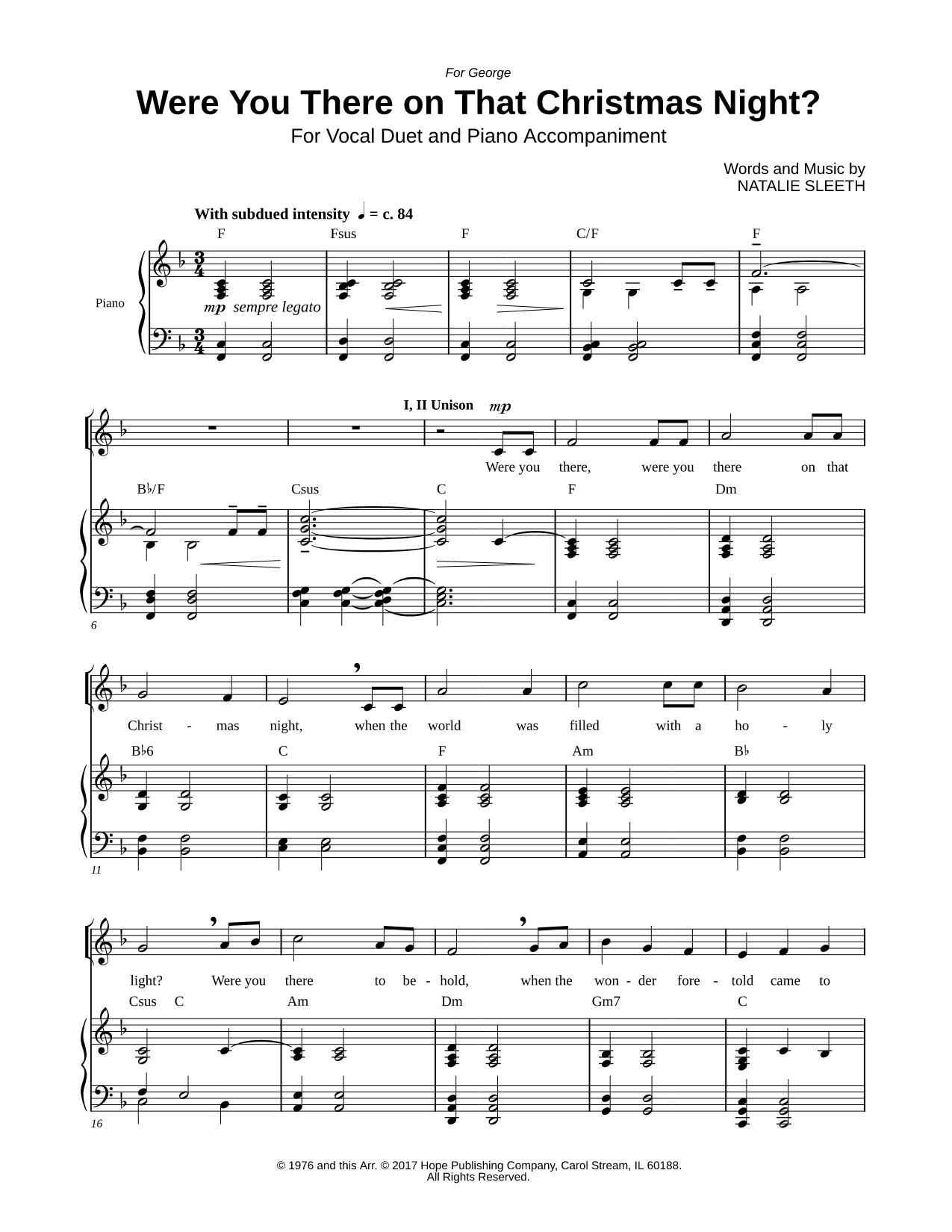 Were You There on That Christmas Night? - Vocal Duet