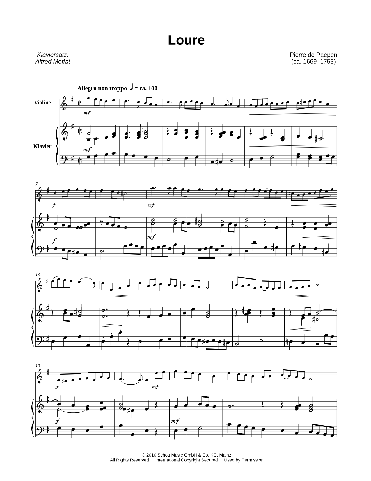 Loure - Violin & Piano