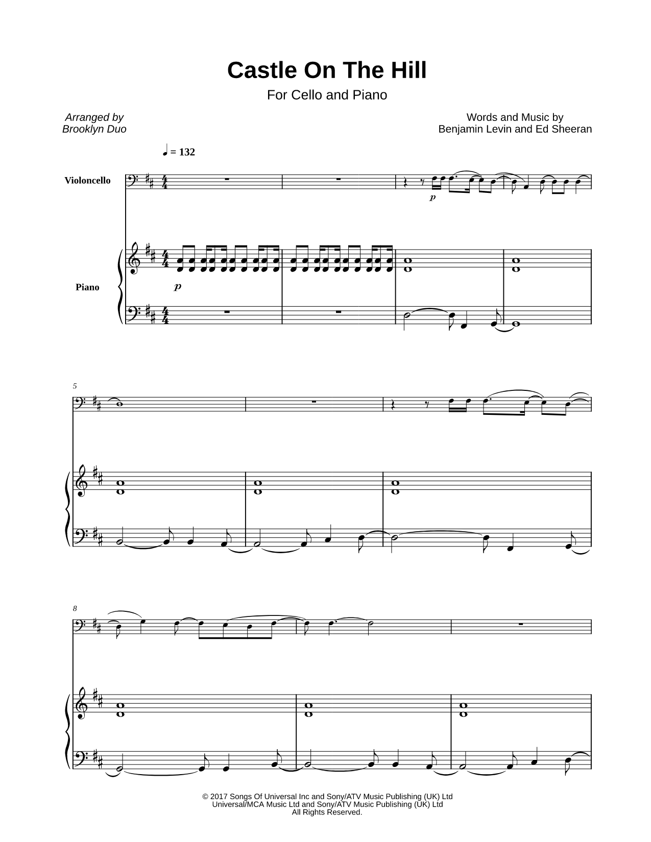 Castle on the Hill - Cello & Piano