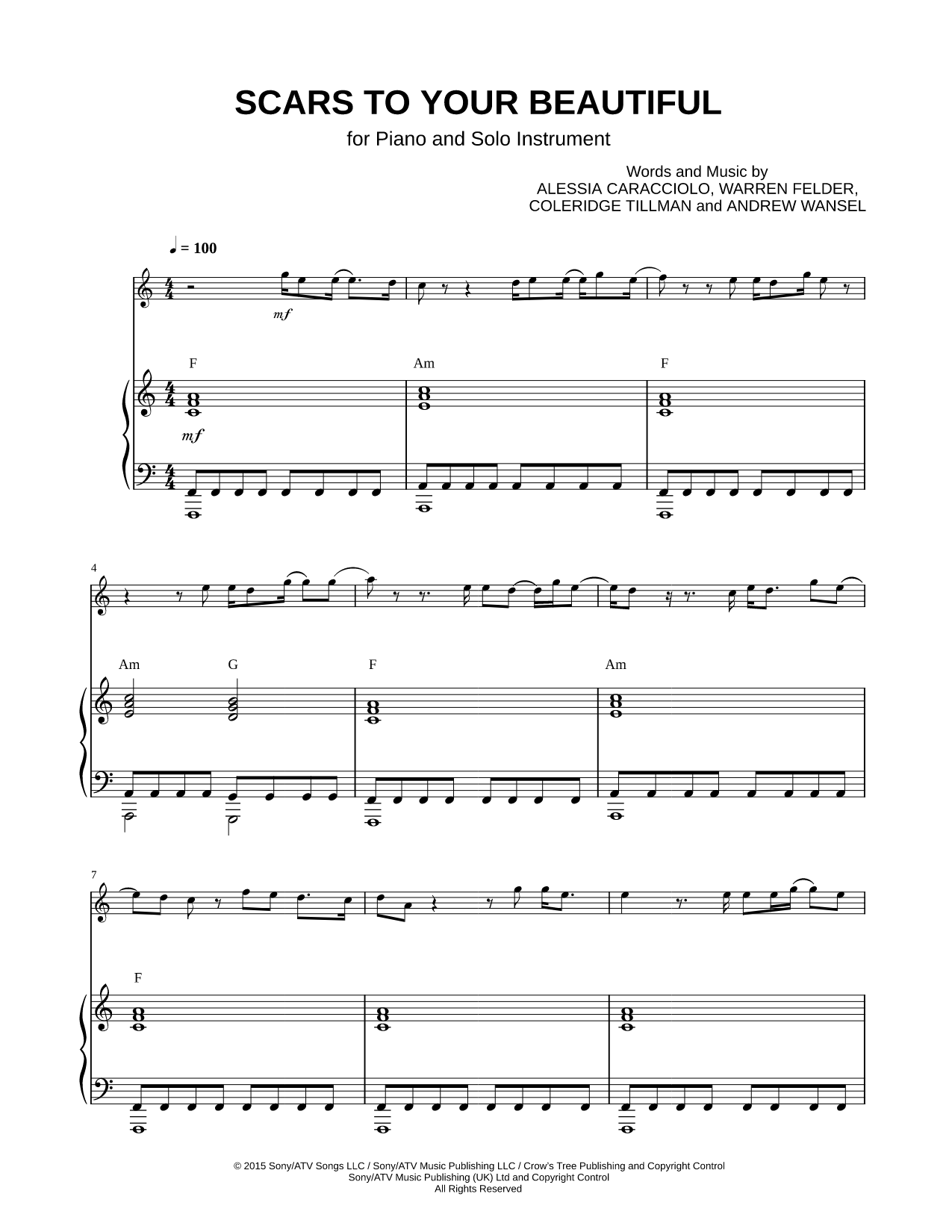 Scars to Your Beautiful - Piano Accompaniment