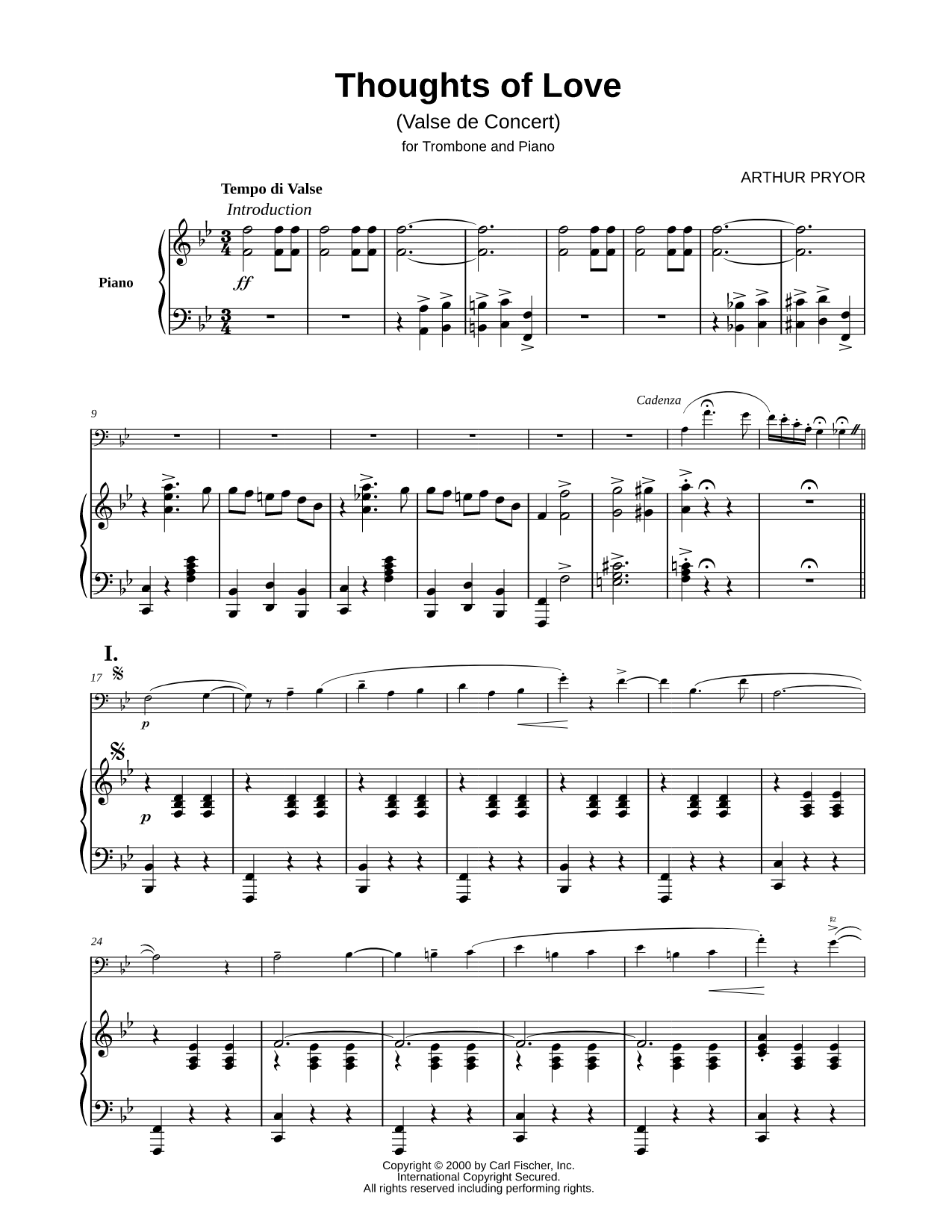 Thoughts of Love - Trombone and Piano