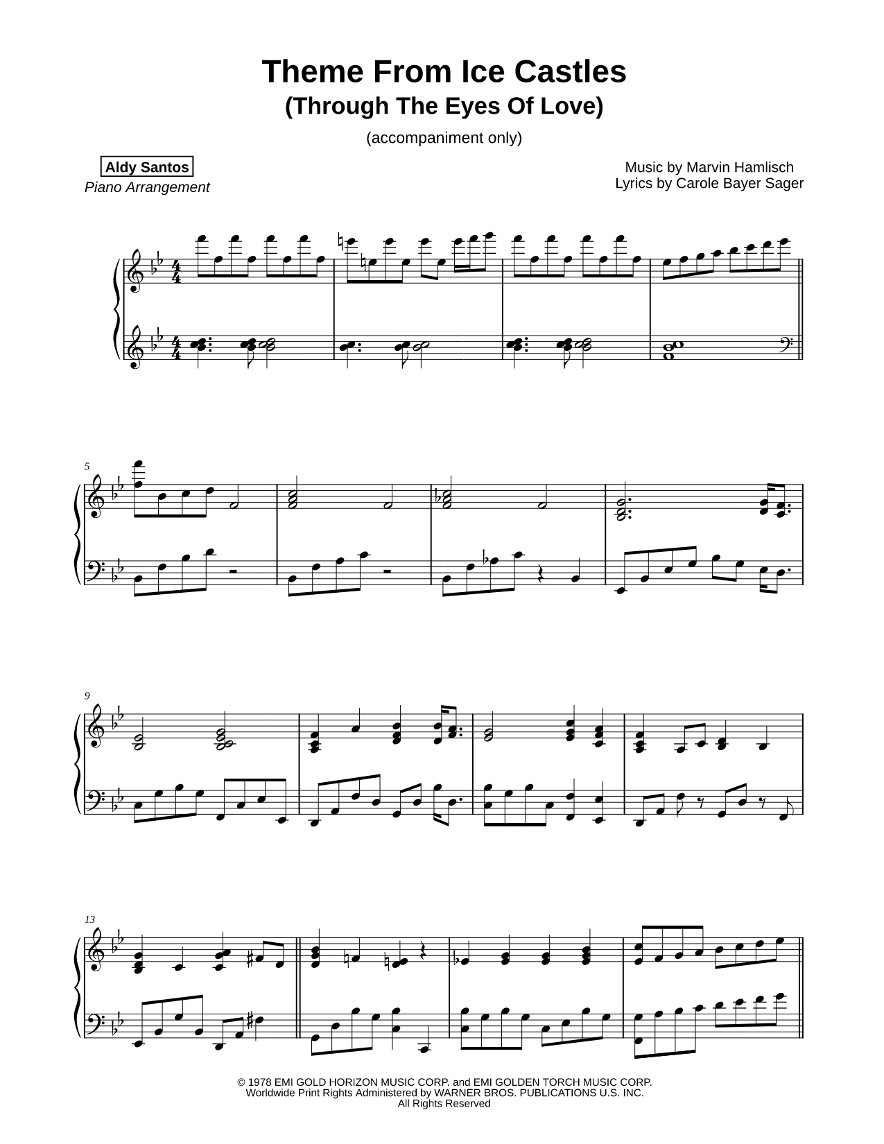 Theme from Ice Castles [Accompaniment Only]