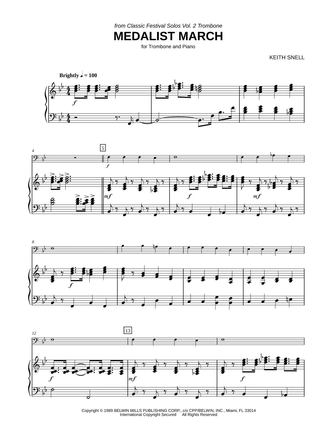 Medalist March - Trombone & Piano