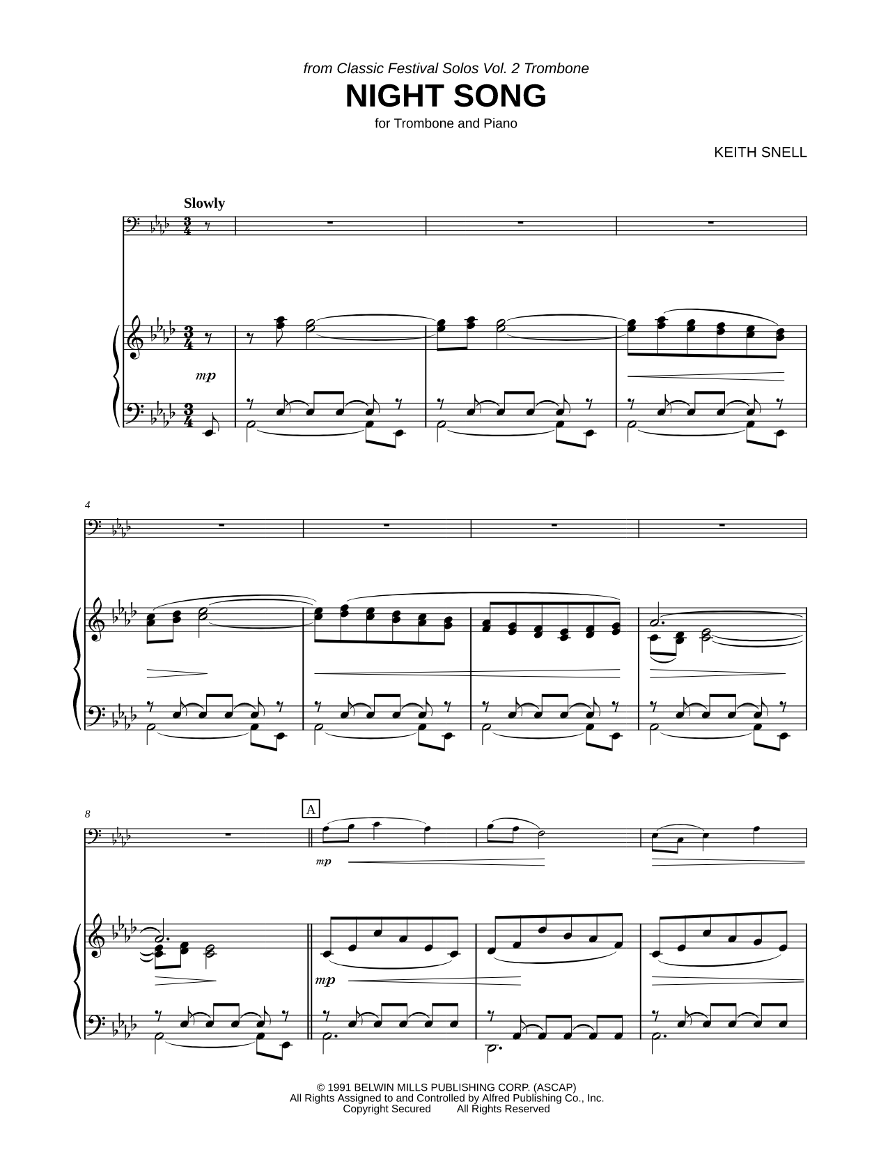 Night Song - Trombone & Piano