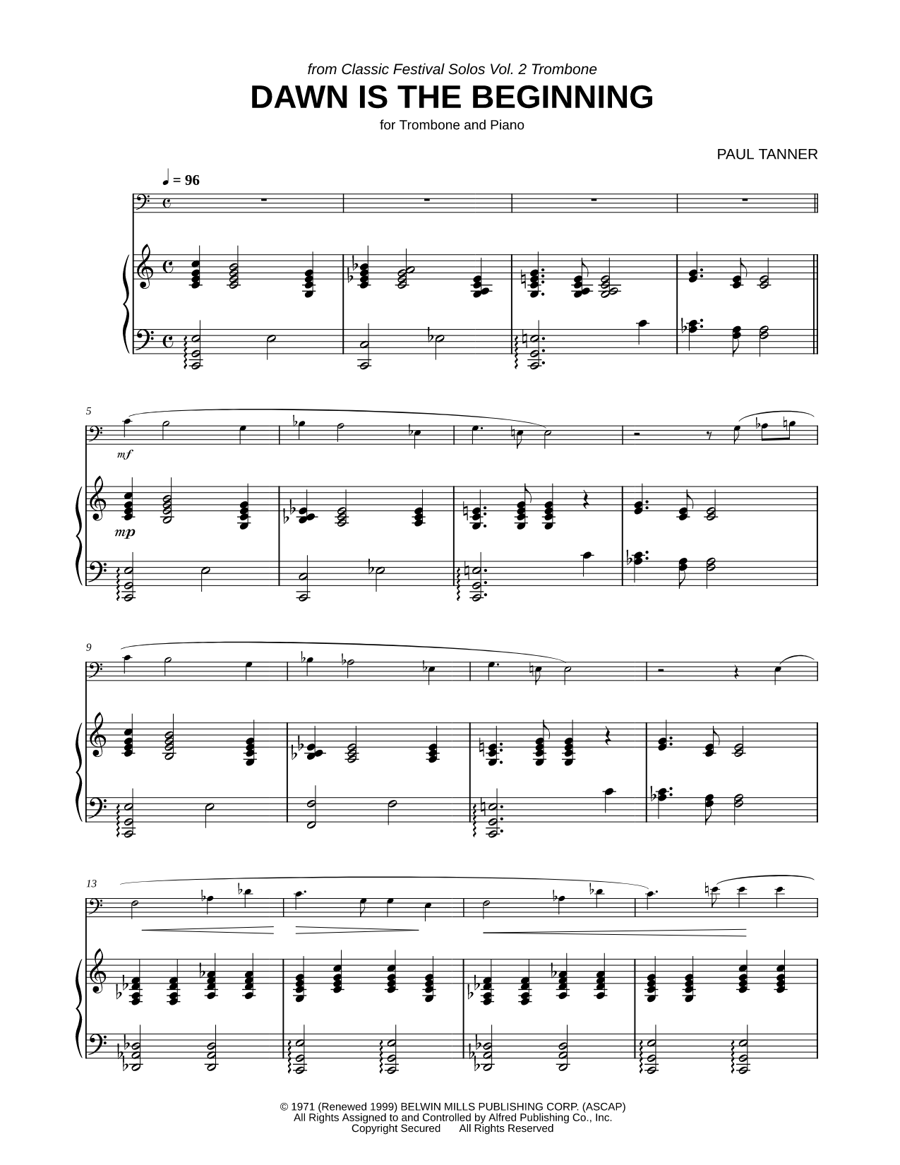 Dawn Is the Beginning - Trombone & Piano