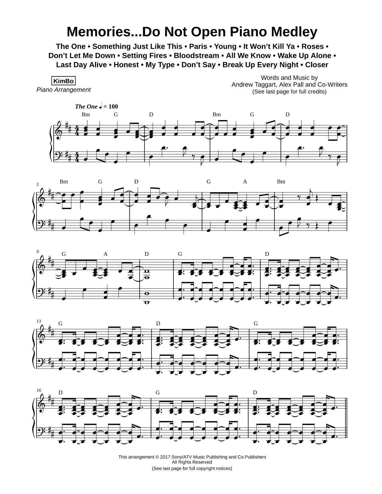 Memories...Do Not Open - Piano Medley