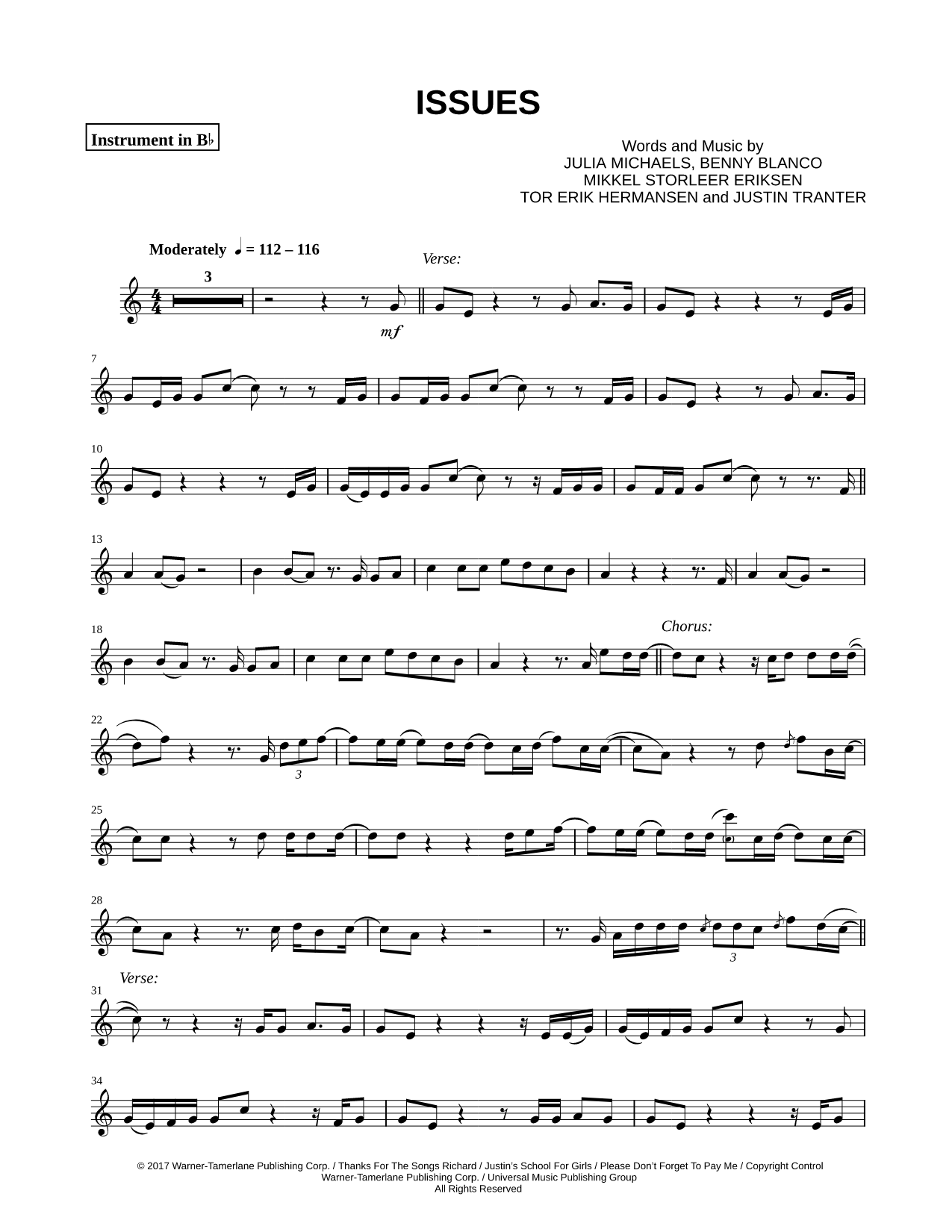Issues - Bb Instrument