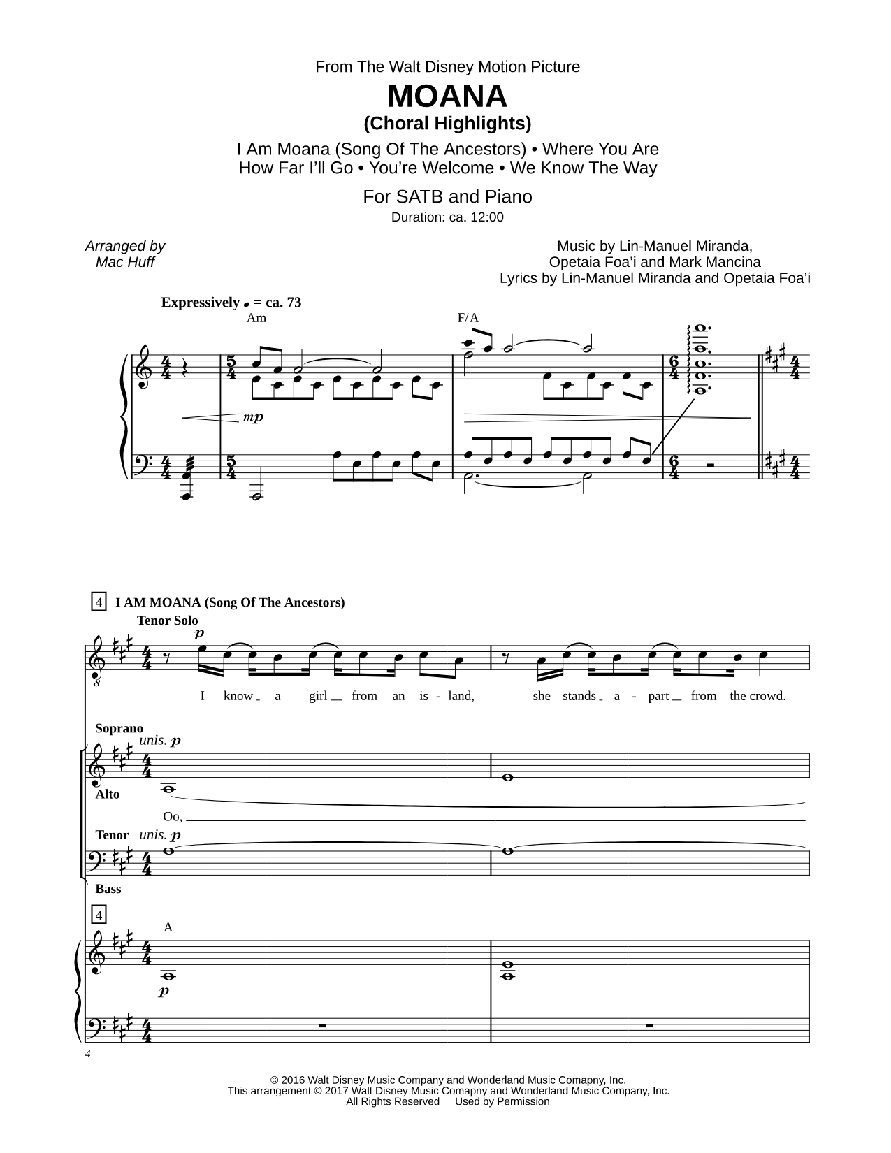 Moana (Choral Highlights)