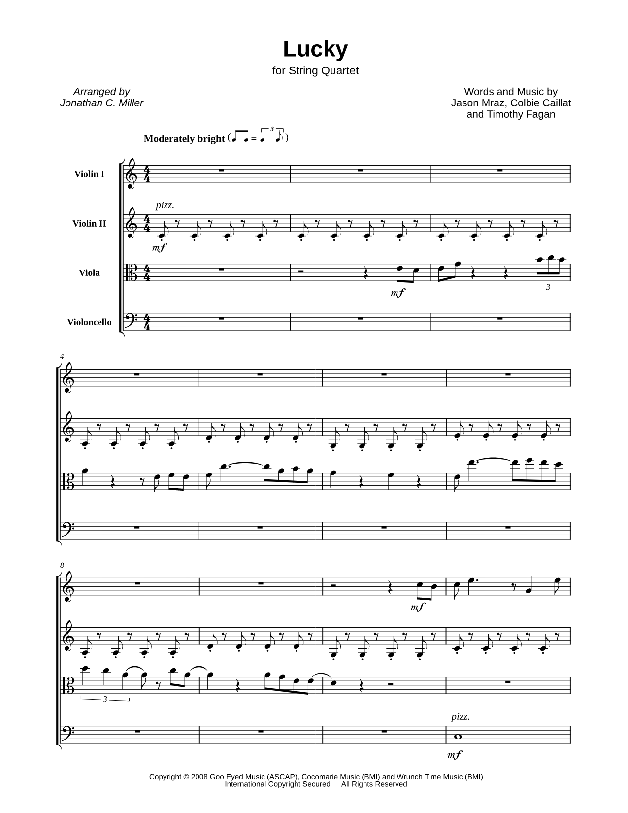 Lucky - String Quartet