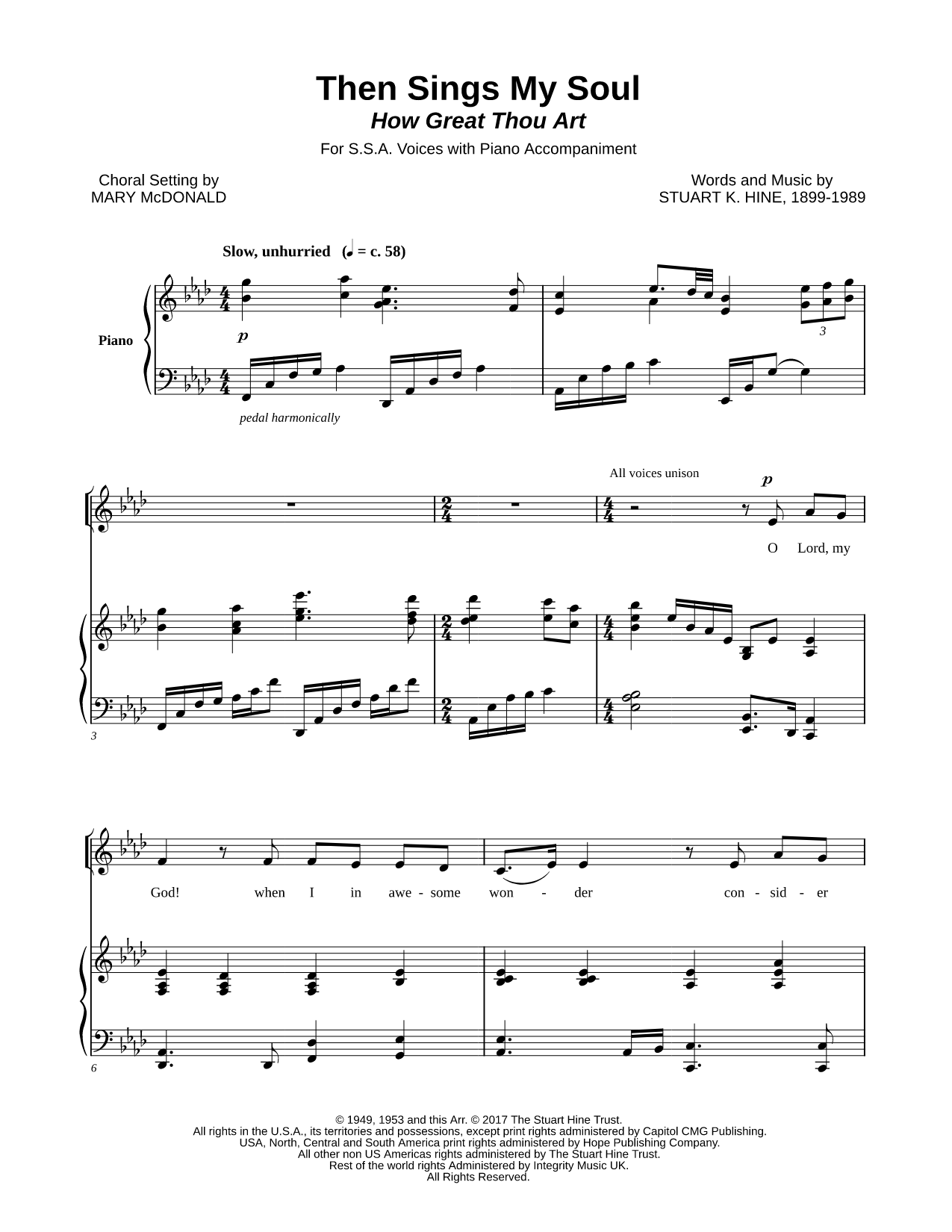 Then Sings My Soul (How Great Thou Art)