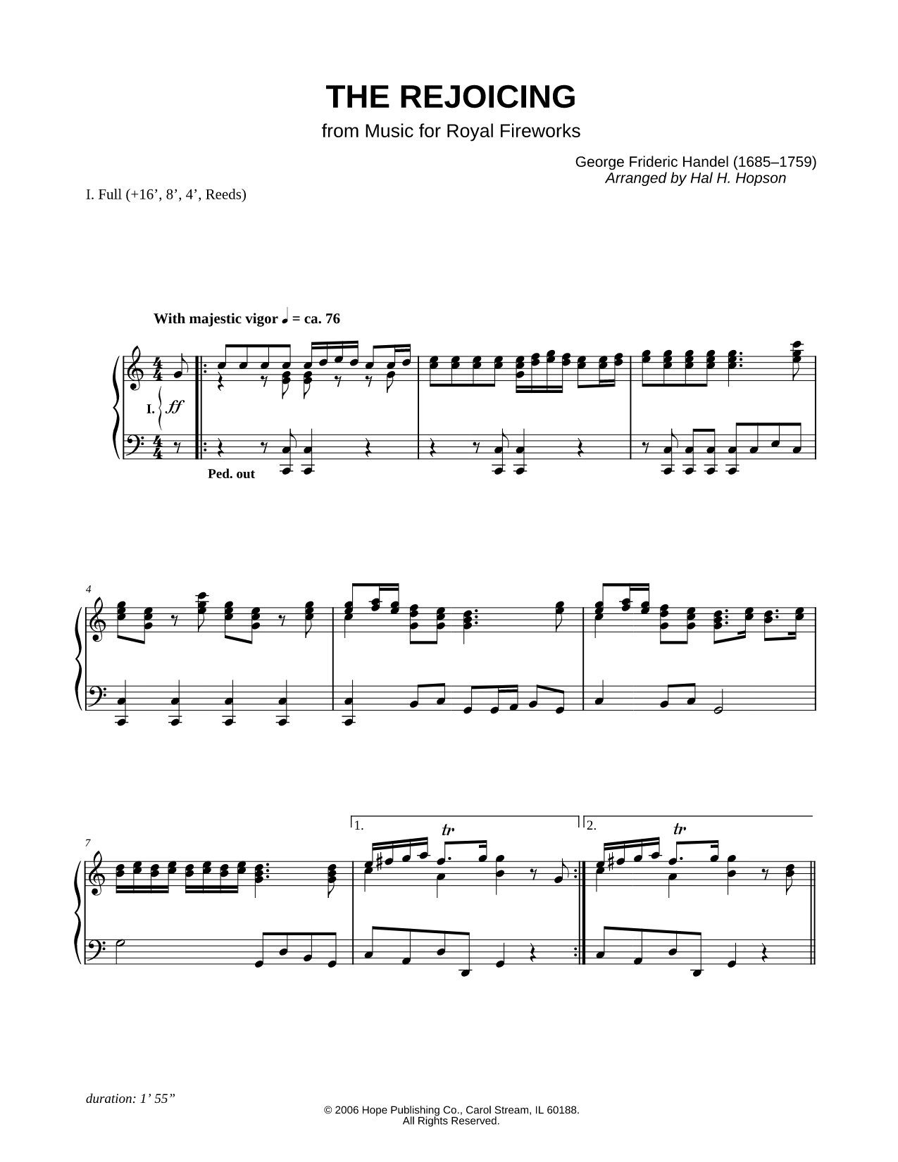 Music for the Royal Fireworks: La Réjouissance (The Rejoicing)