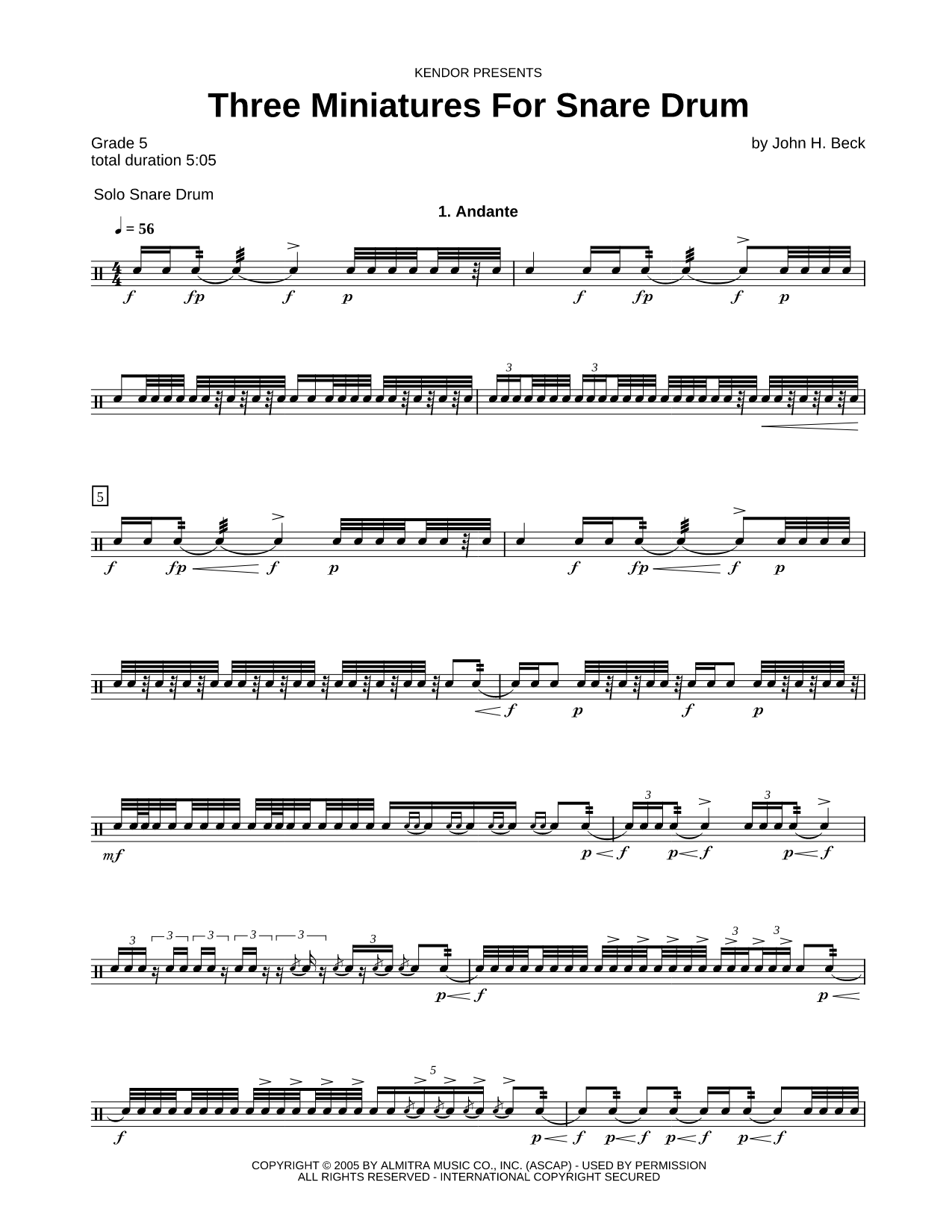 Three Miniatures for Snare Drum