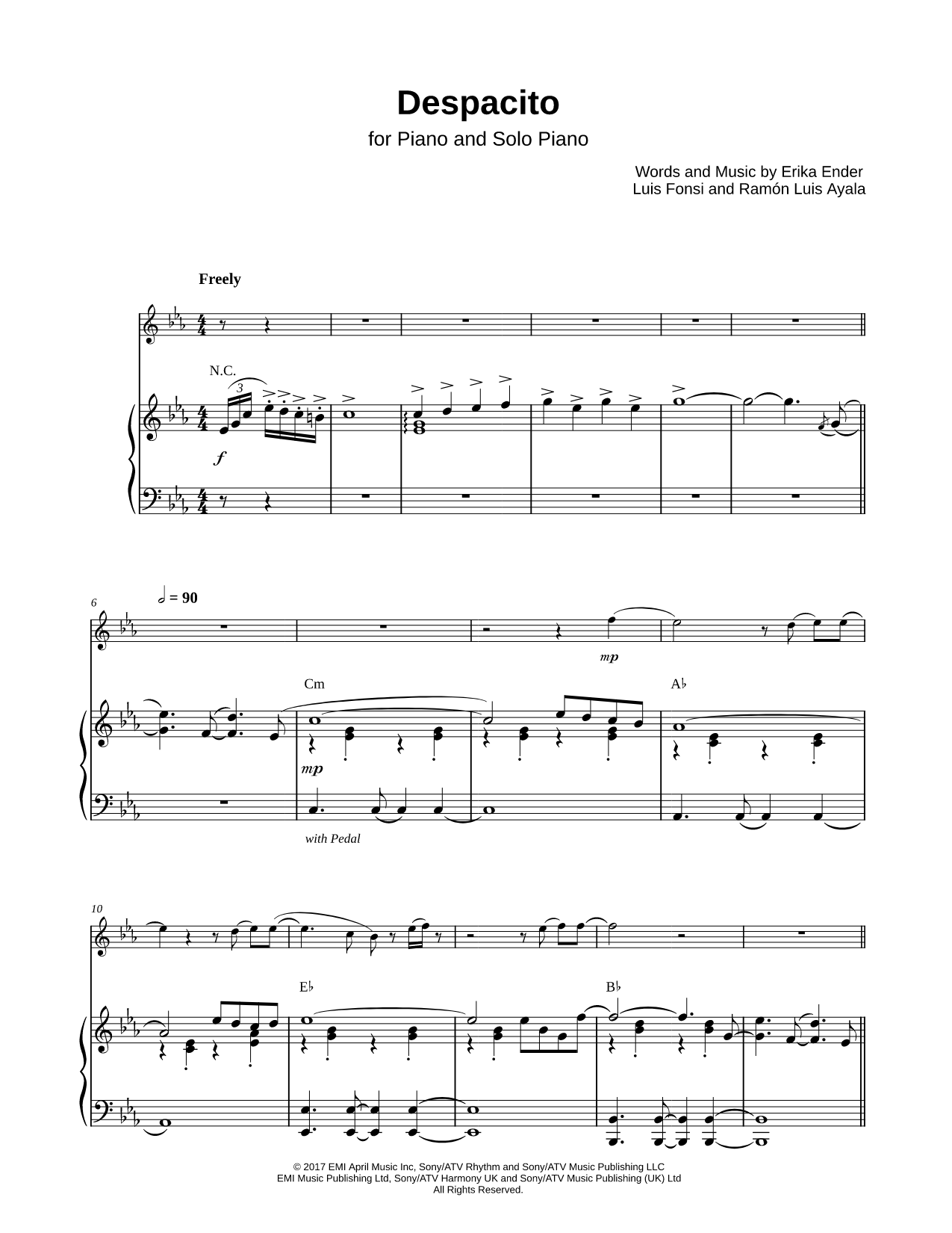 Despacito - Piano Accompaniment
