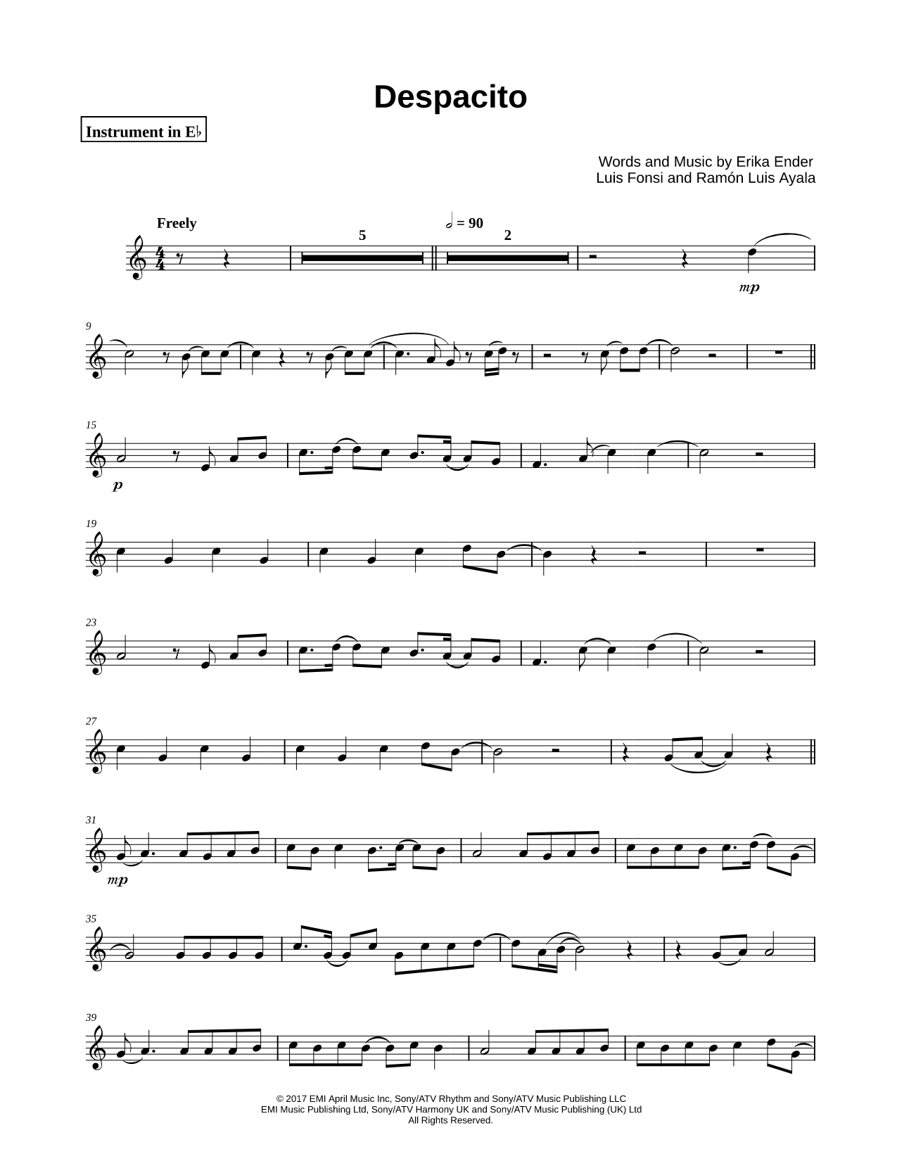 Despacito - Eb Instrument