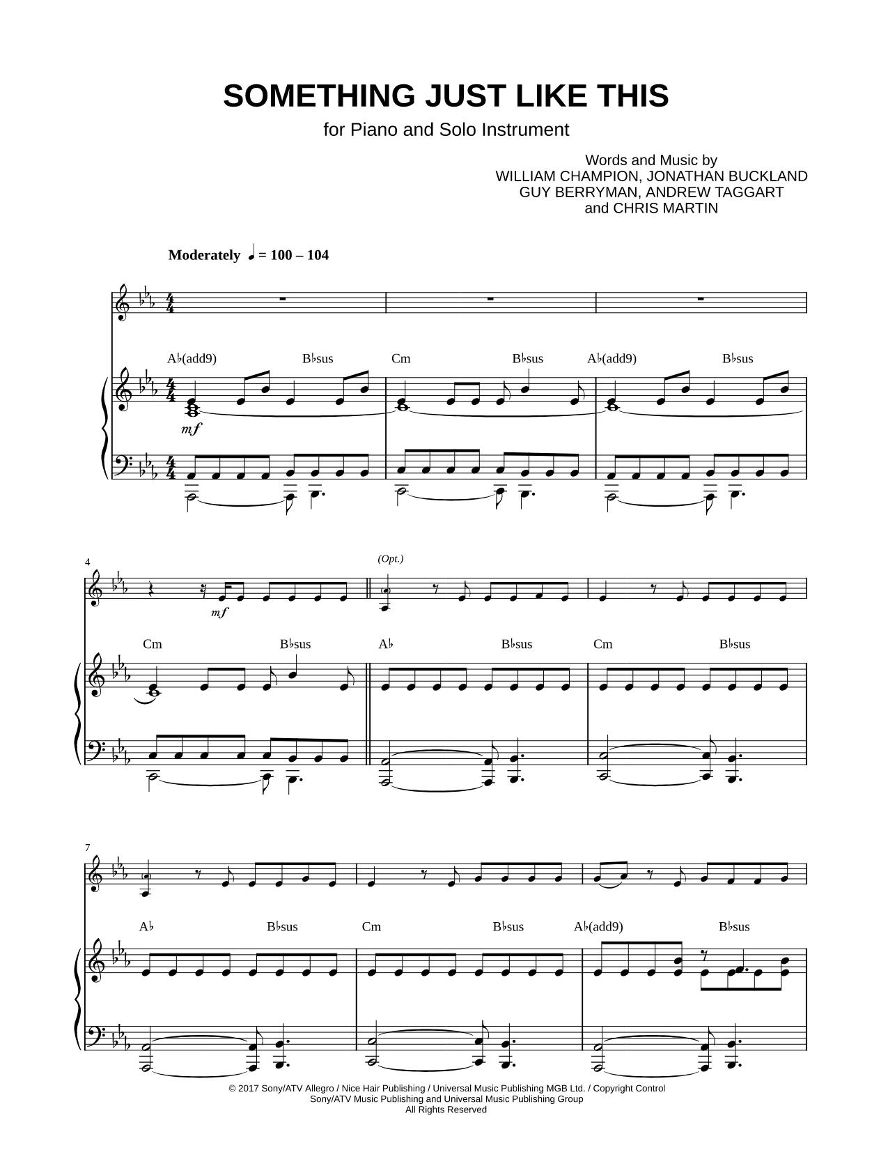 Something Just Like This - Piano Accompaniment