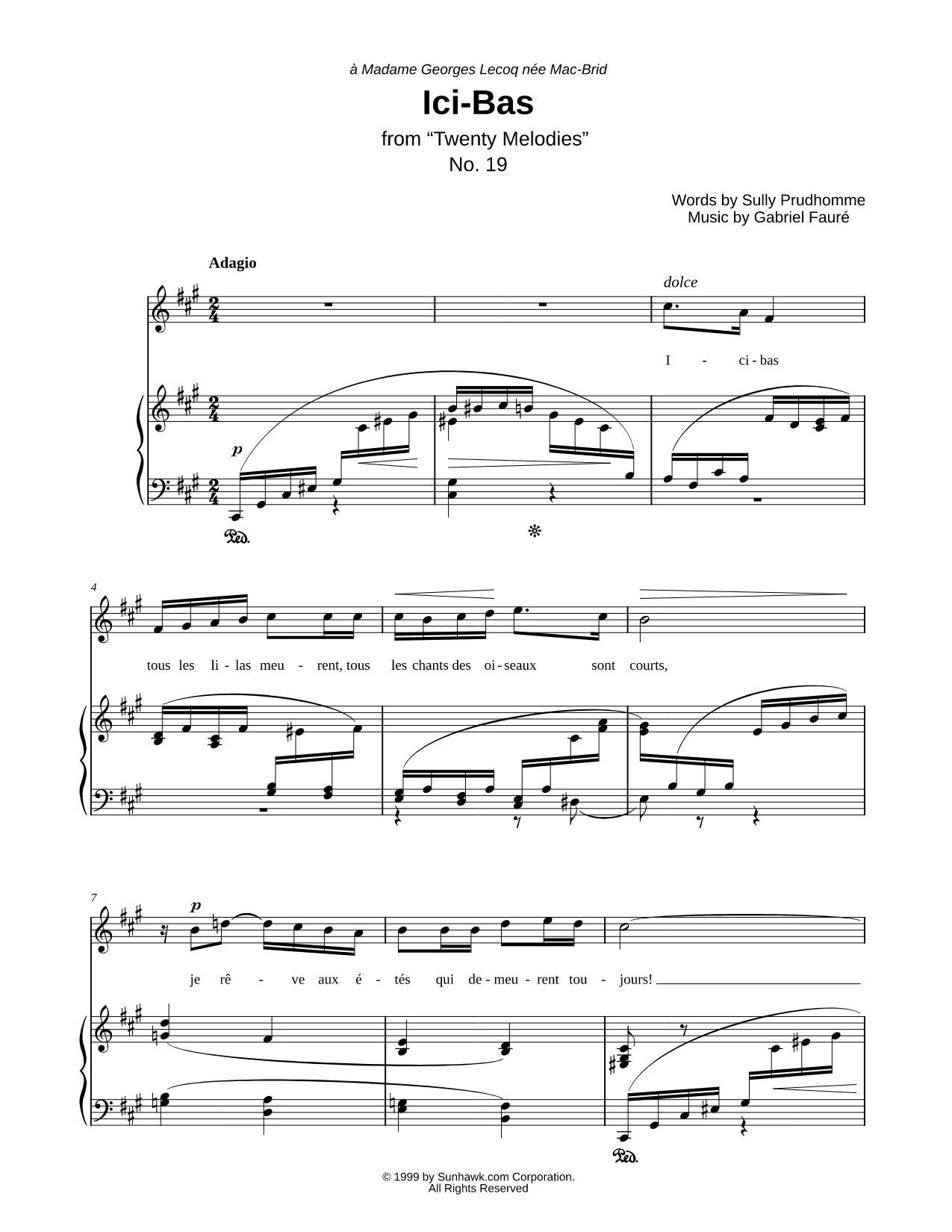 Twenty Melodies: No. 19: Ici-Bas