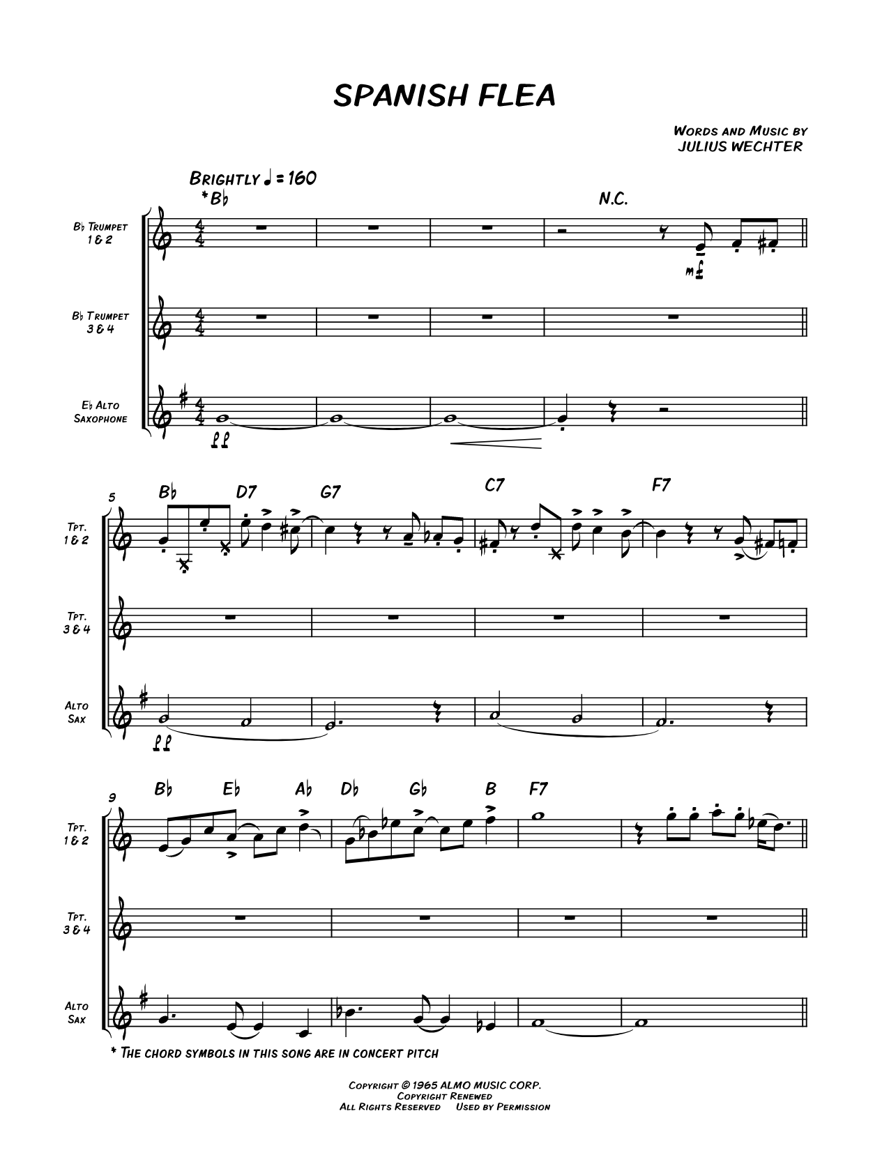 Spanish Flea - Horn Section score