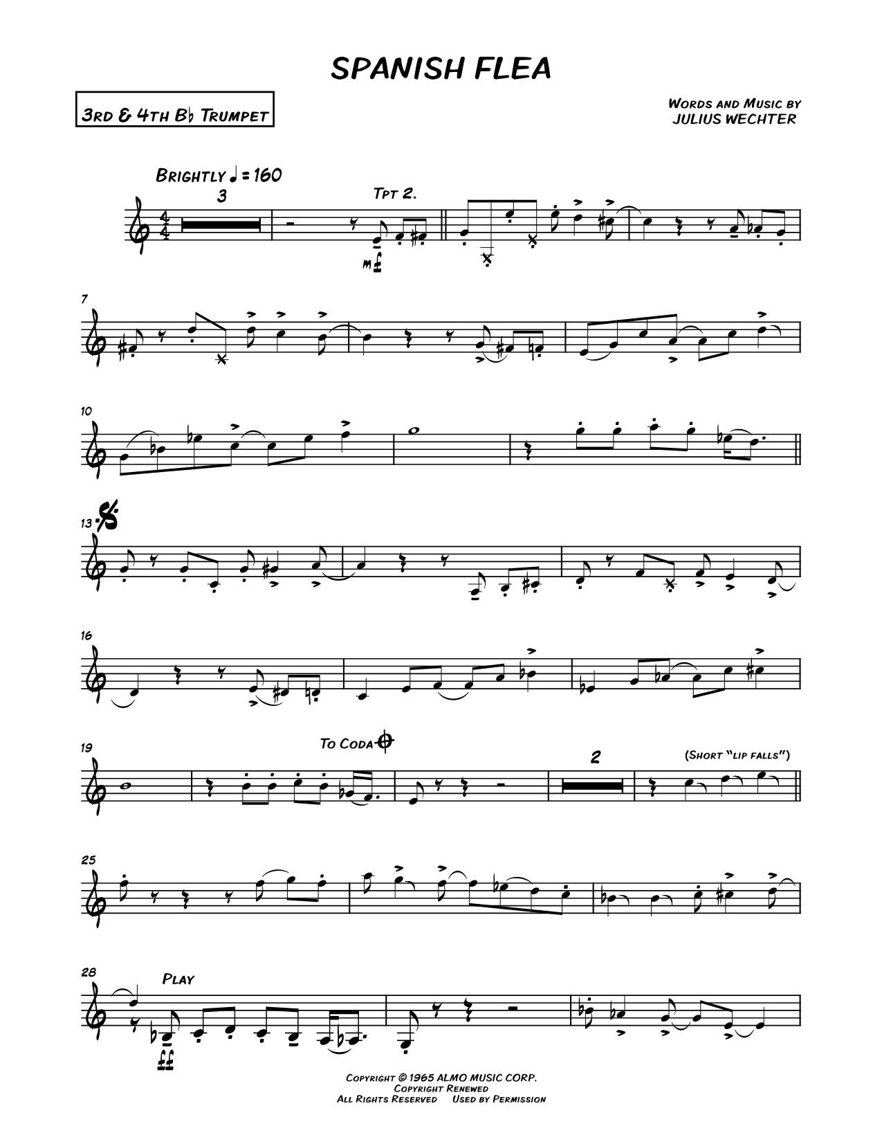 Spanish Flea - Trumpet 3 & 4 parts