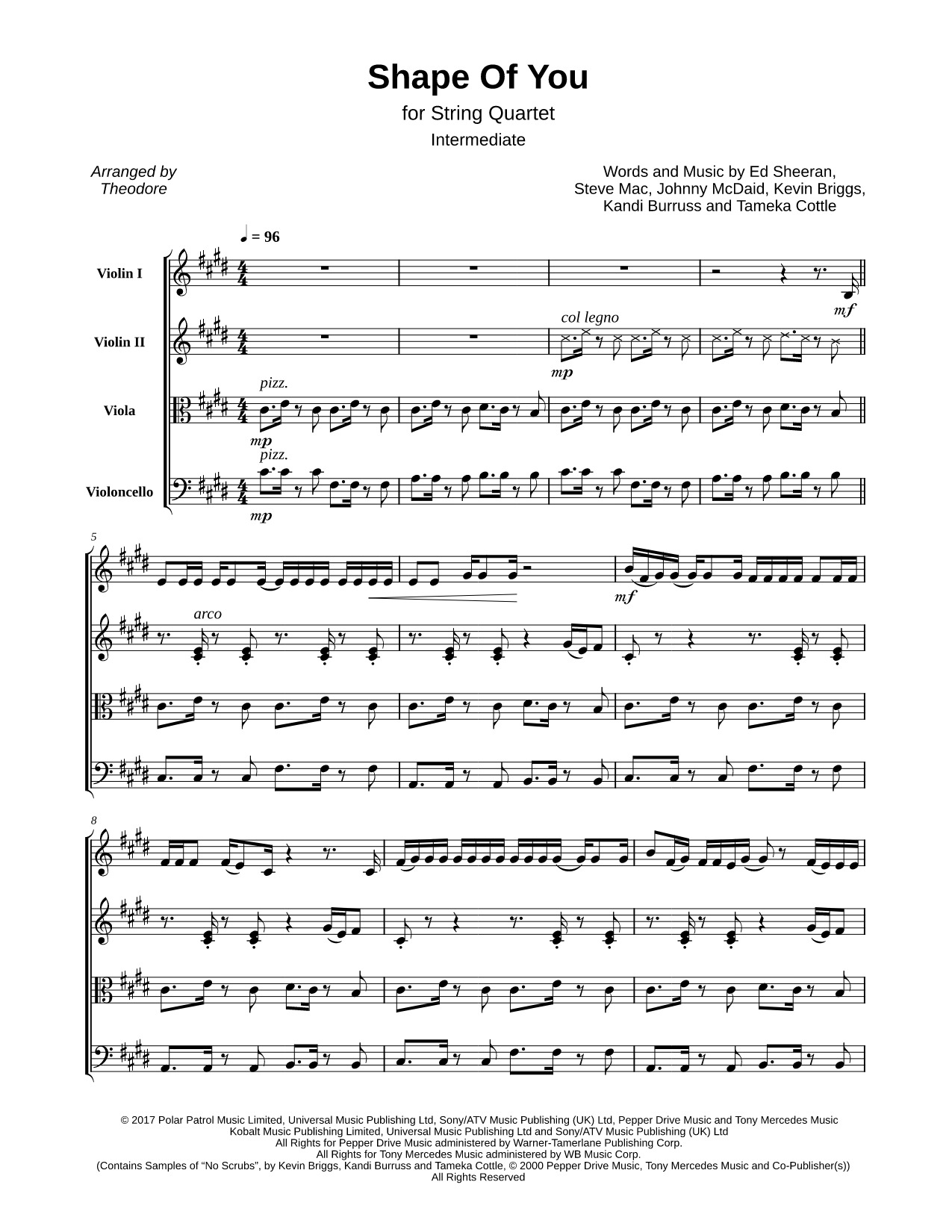 Shape of You - String Quartet