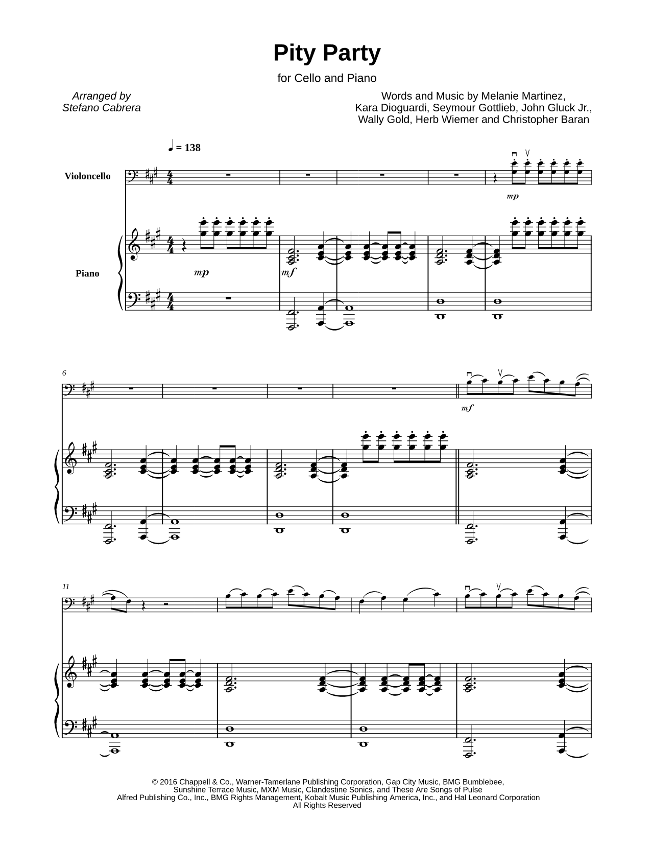Pity Party - Cello & Piano