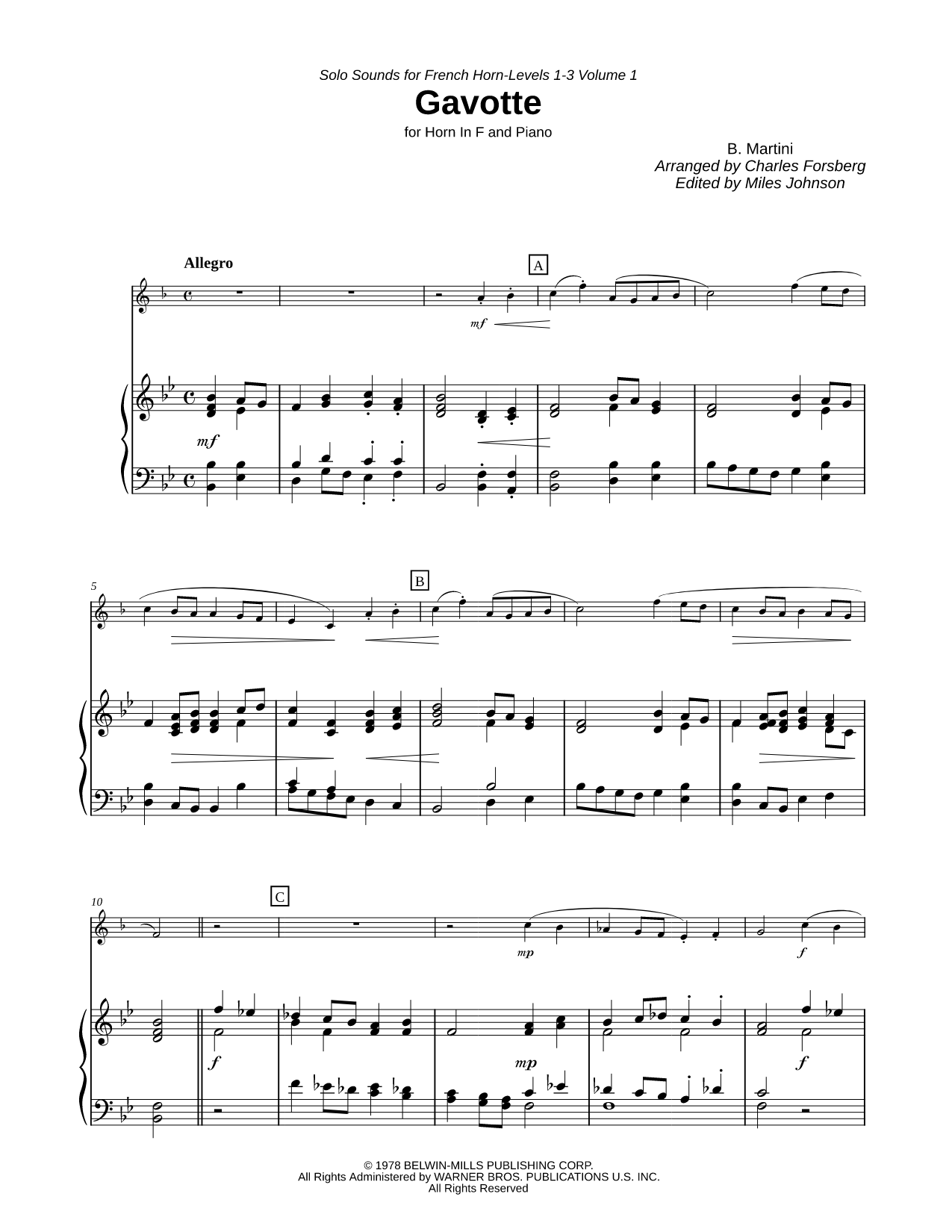 Gavotte - Horn & Piano