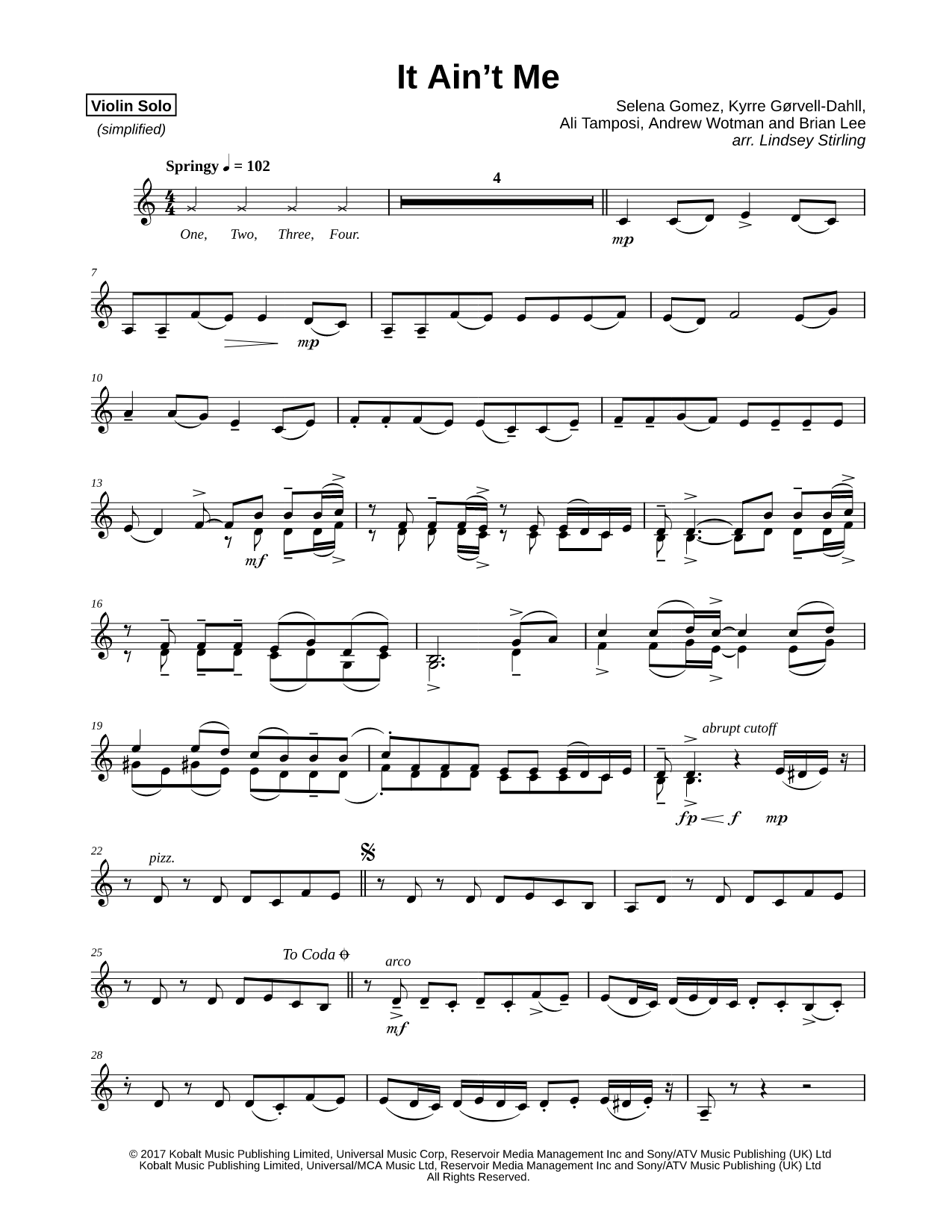 It Ain't Me [Simplified]