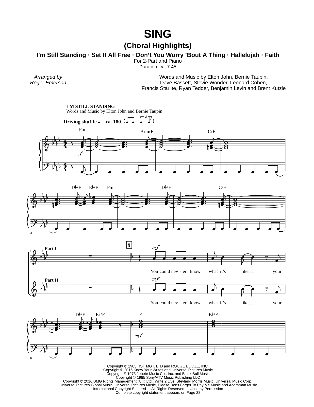 Sing (Choral Highlights)