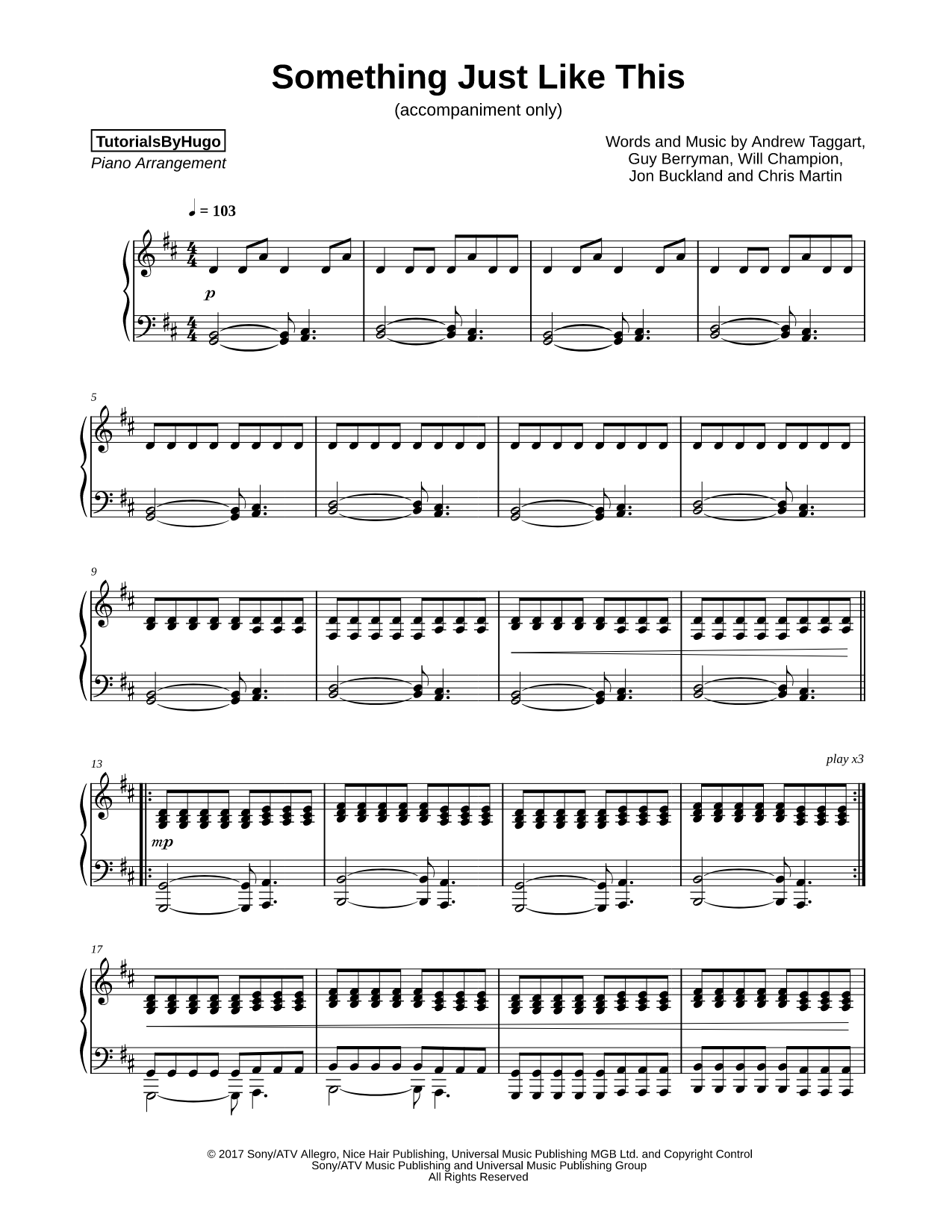 Something Just Like This [accompaniment only]