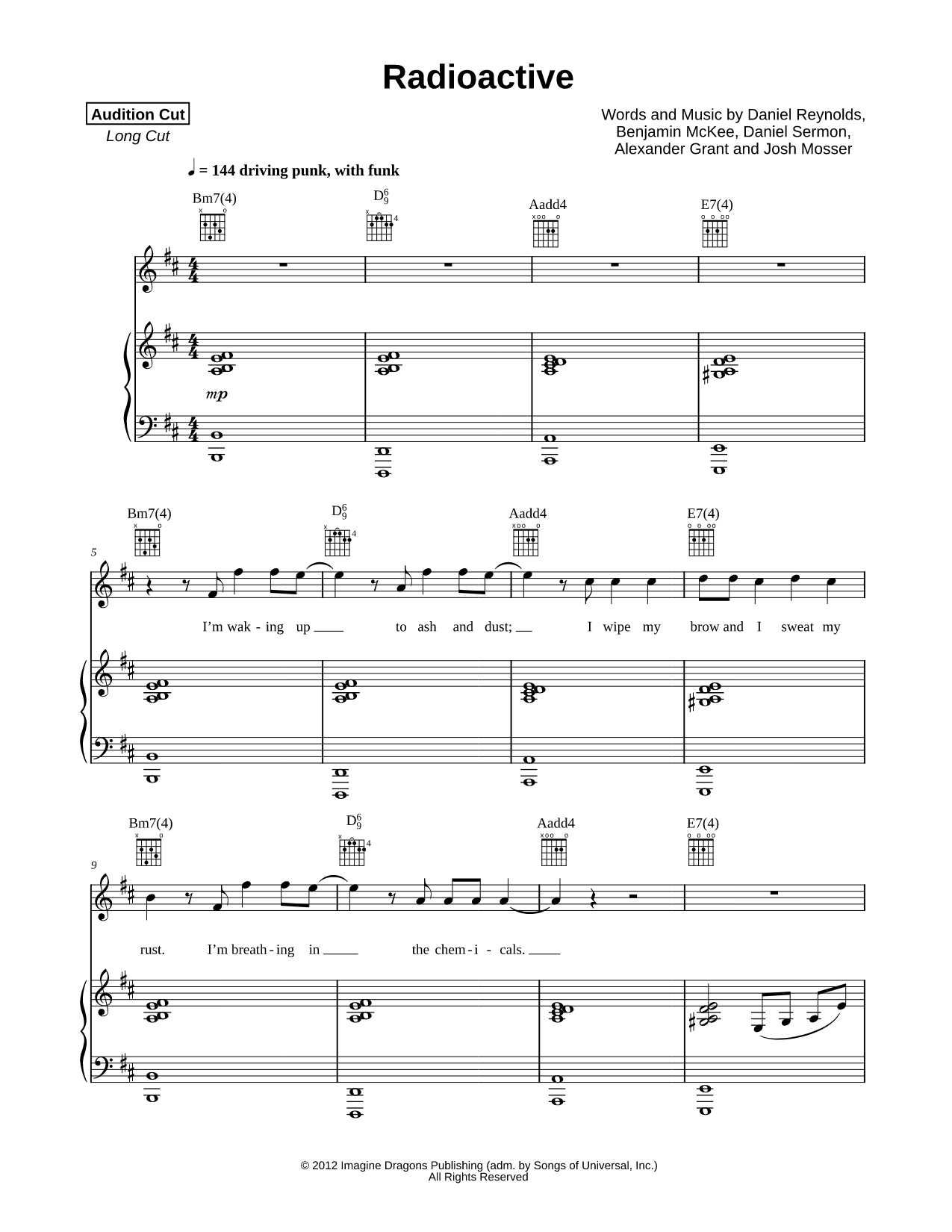 Radioactive Sheet Music — Audition Cut - Long