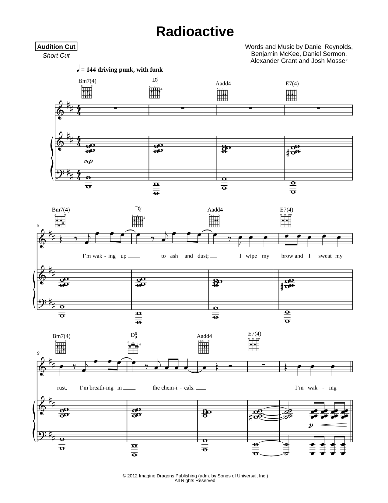 Radioactive Sheet Music — Audition Cut - Short