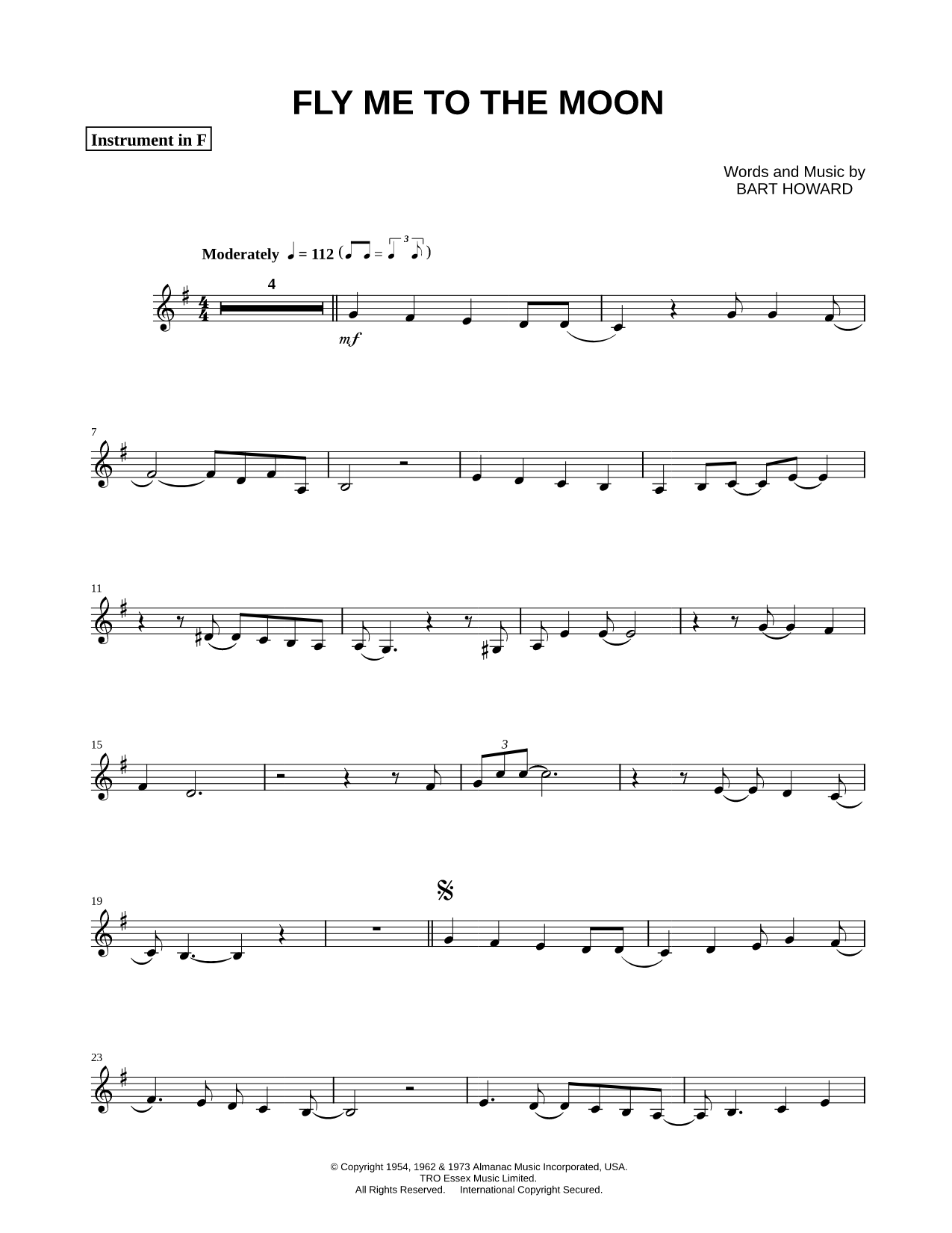 Fly Me to the Moon - F Instrument