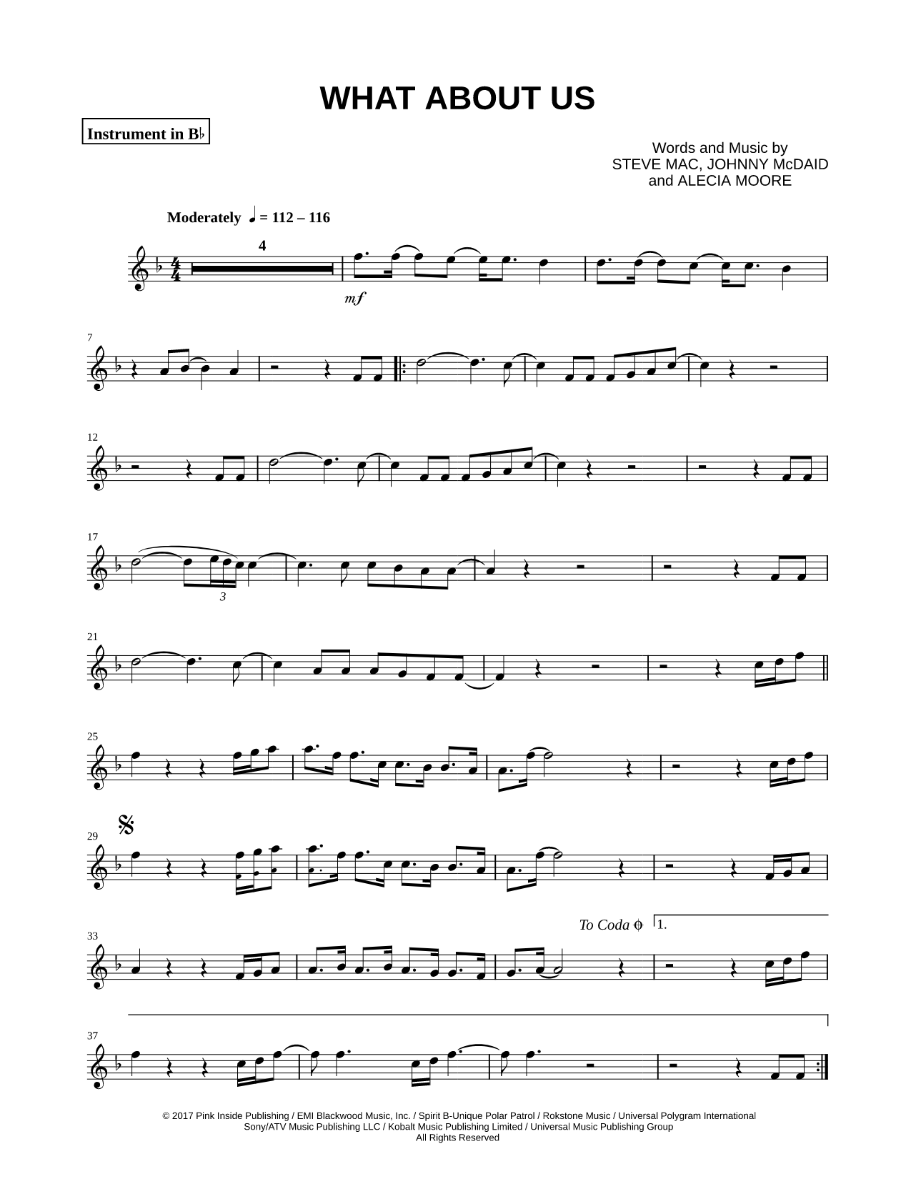 What About Us - Bb Instrument