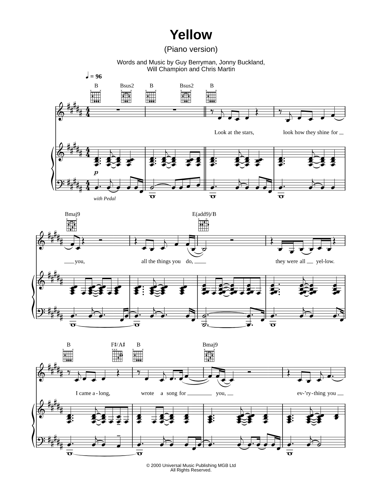 Yellow (Piano Version)