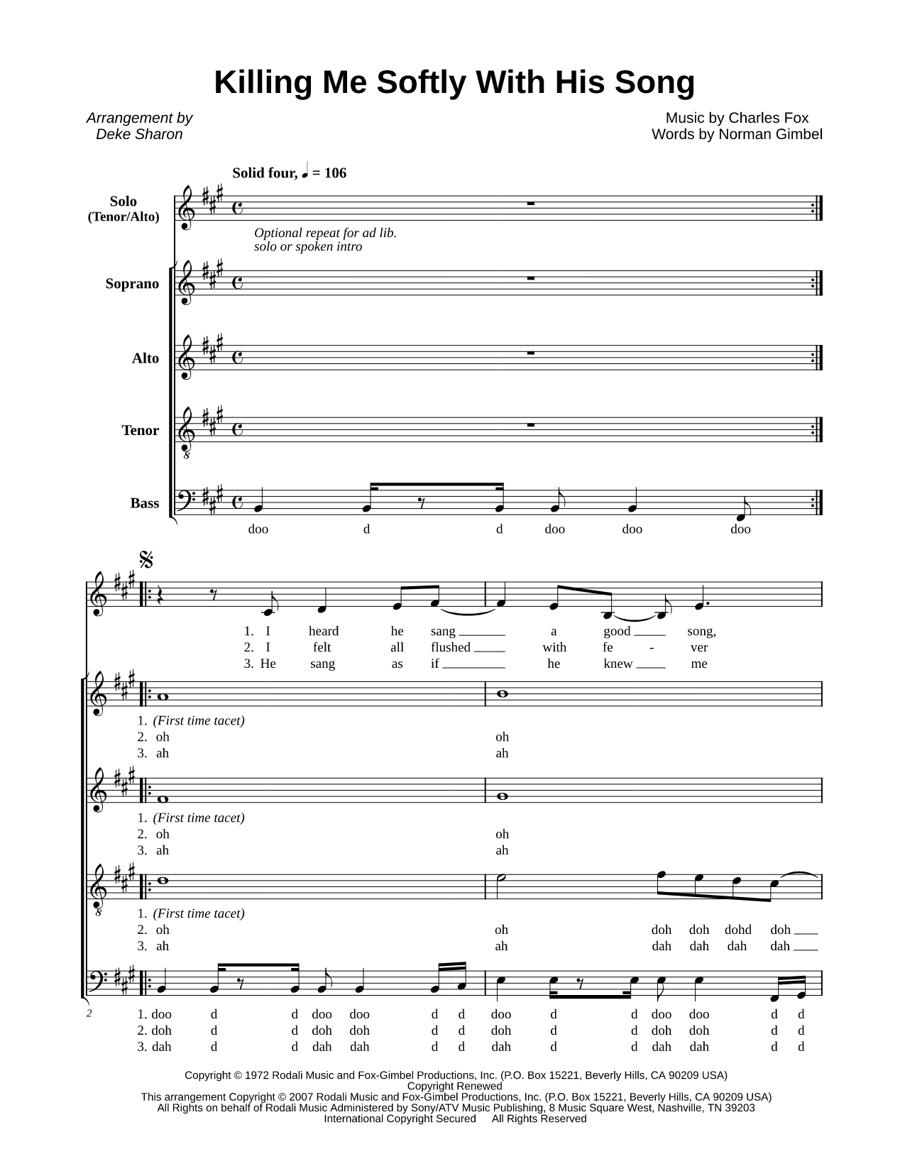 Killing Me Softly with His Song