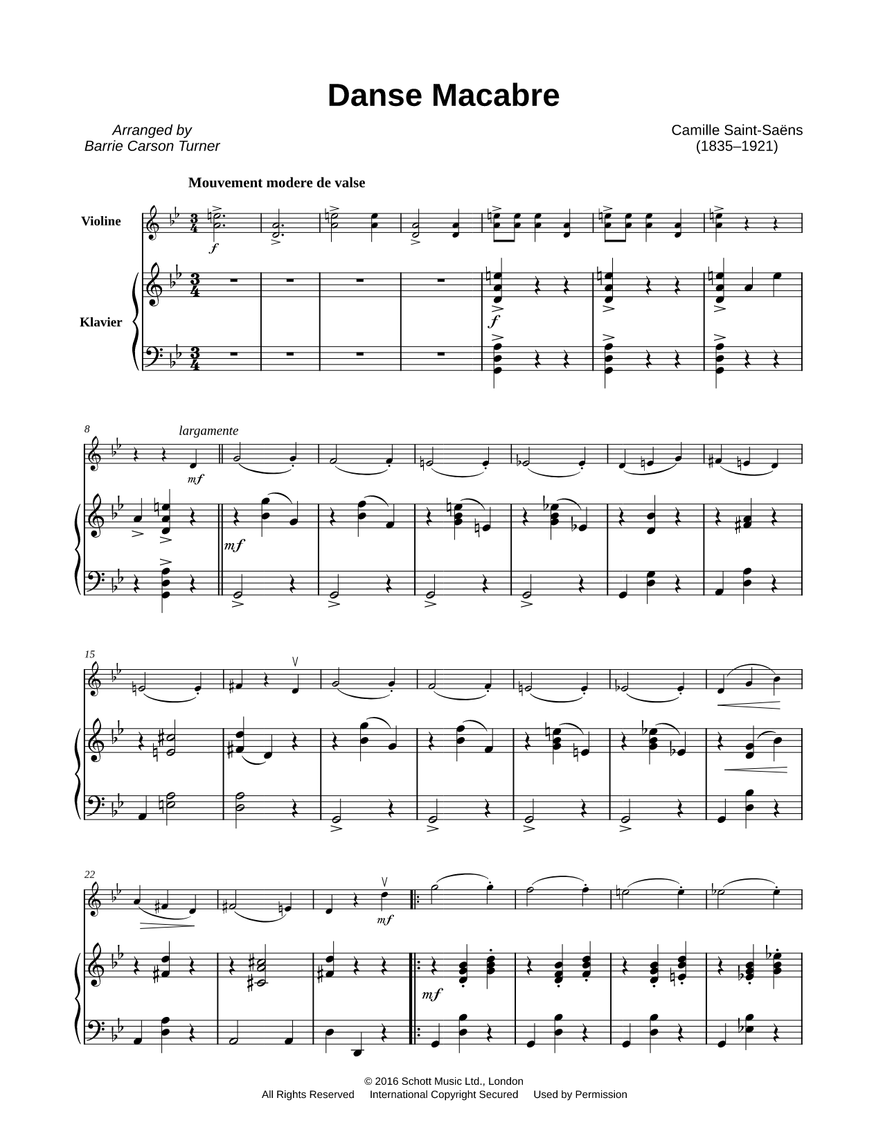 Danse Macabre [excerpt] - Violin & Piano