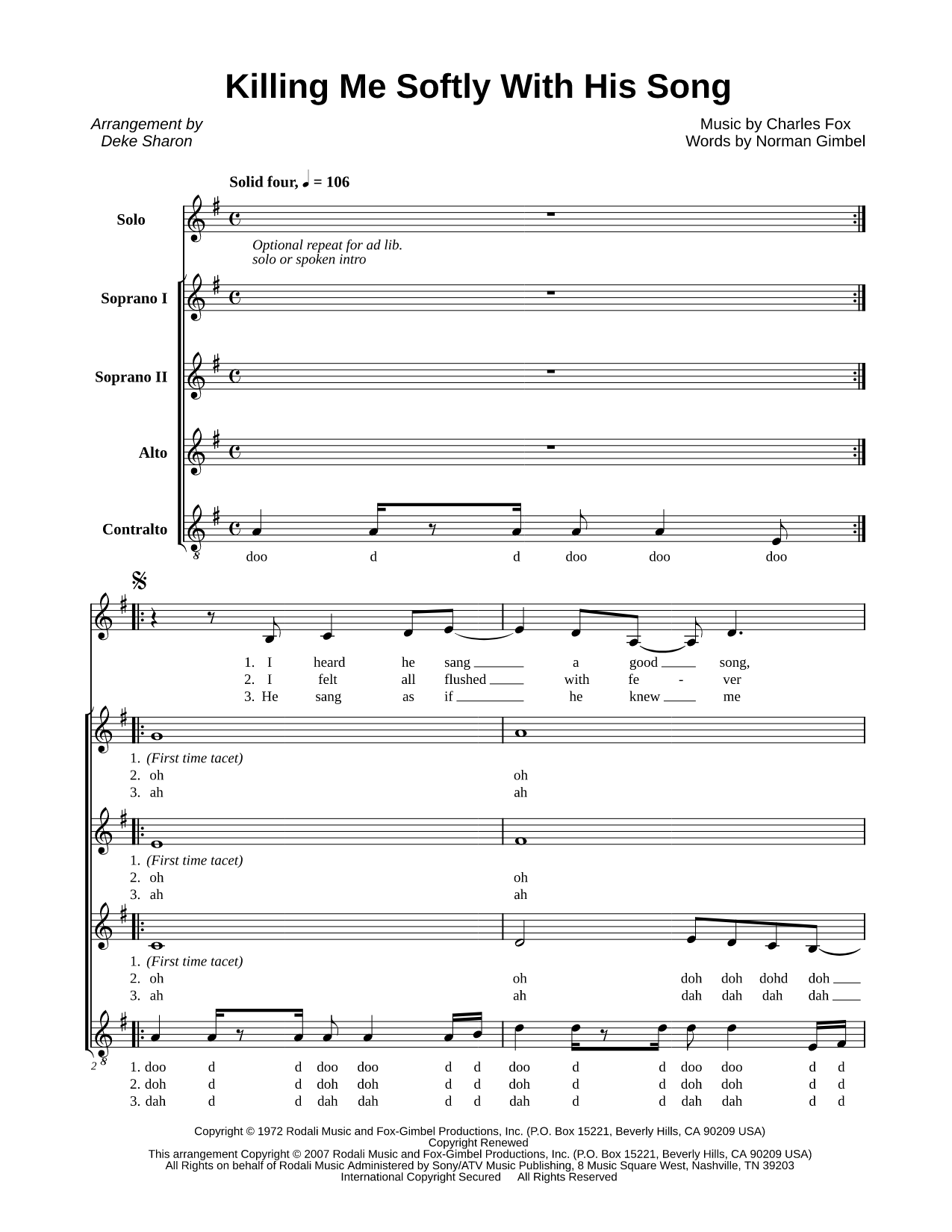 Killing Me Softly with His Song