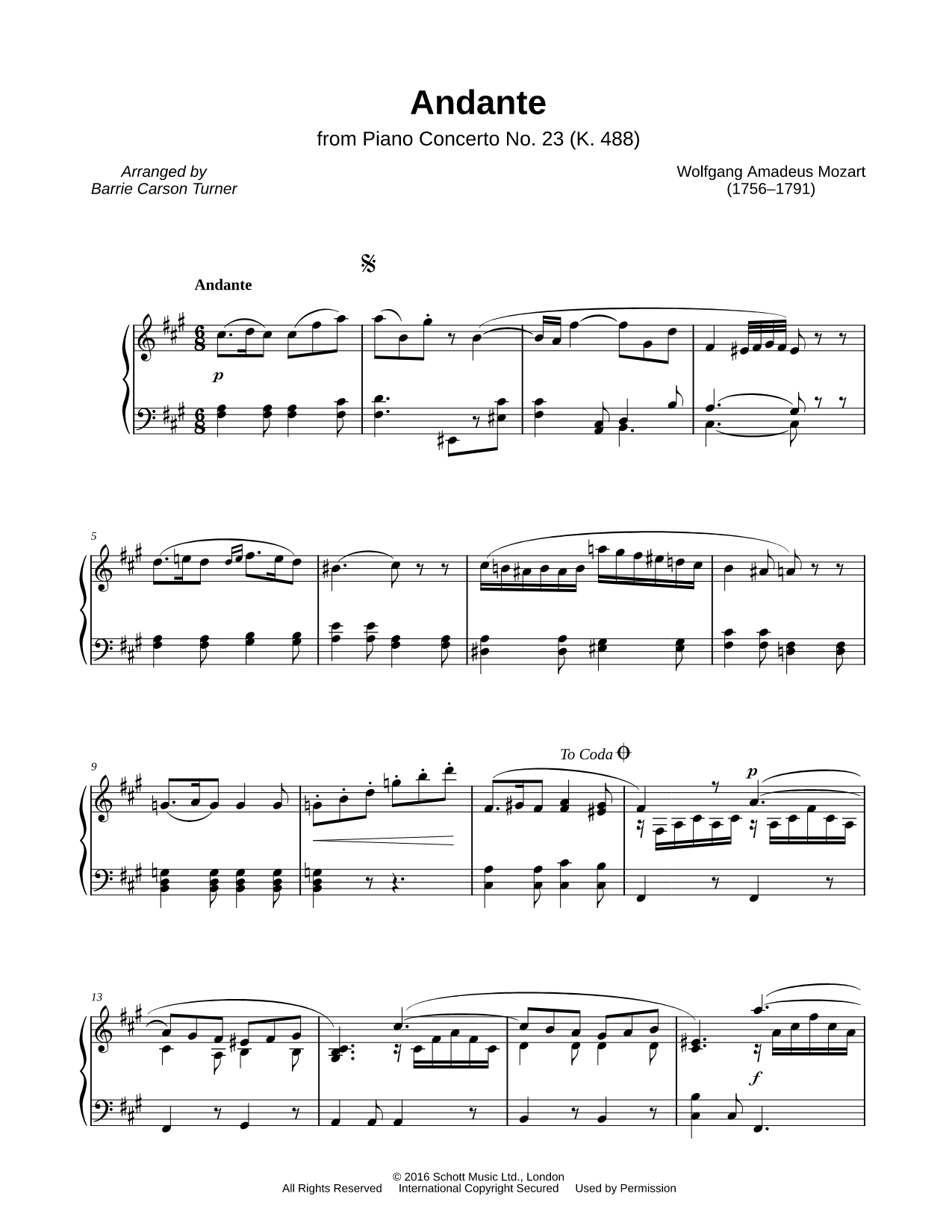 Piano Concerto No. 23, K. 488: II. Andante [Excerpt]