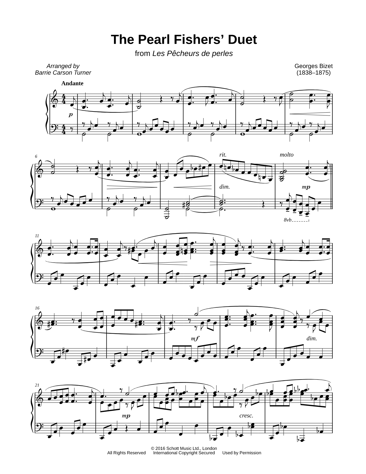 Duet from The Pearl Fishers (Au fond du temple saint)