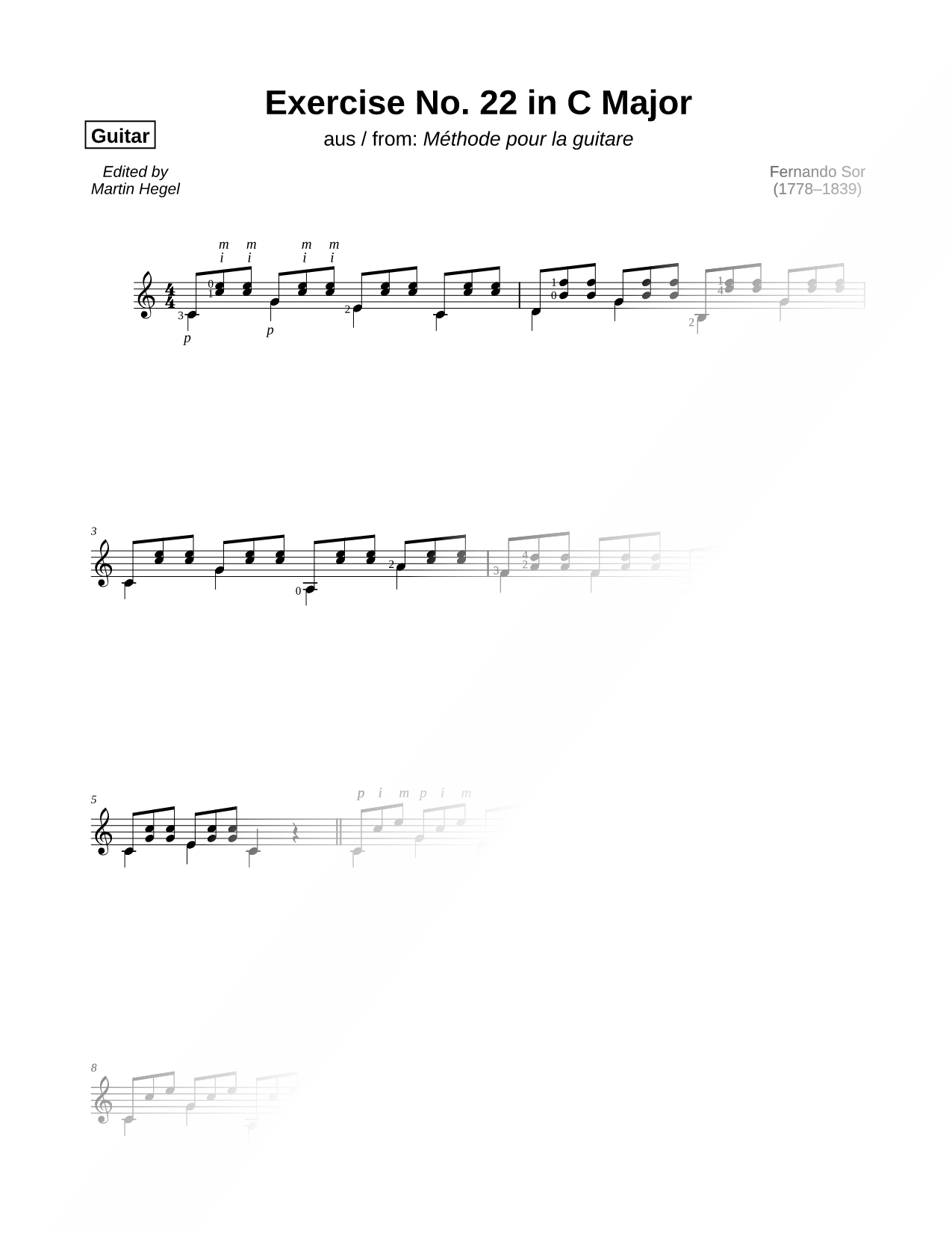 Exercise No. 22 in C Major [excerpt]