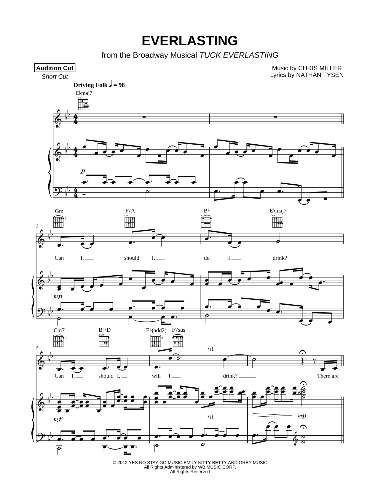 Everlasting Sheet Music — Audition Cut - Short