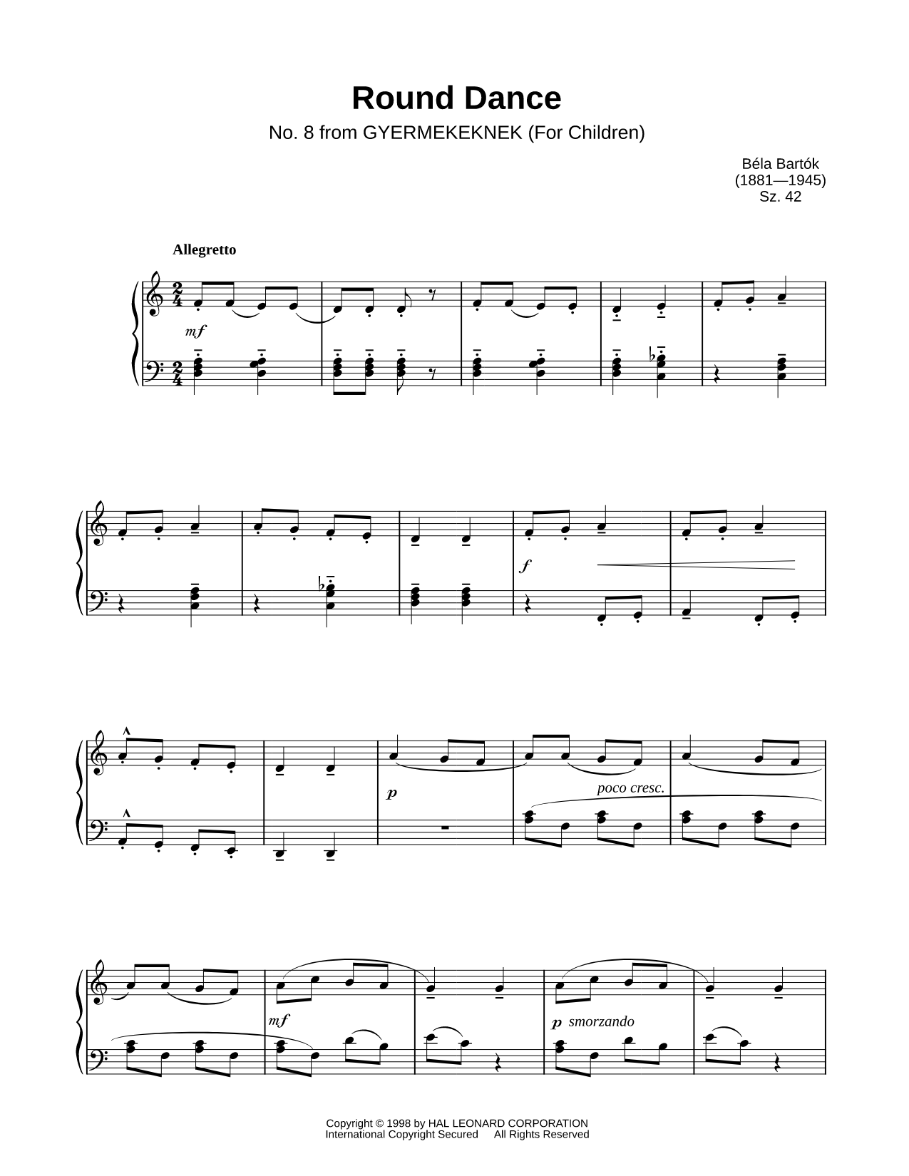 For Children, Sz.42, No. 8: Round Dance